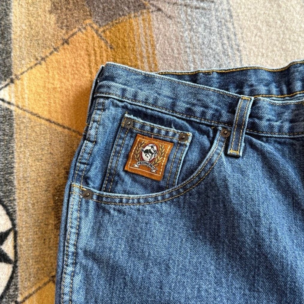 Denime Cinch Jeans Men’s Denim Blue 35x32 Straight Leg Cowboy Western Wear Regular Size Men Color Blue Pattern Solid Inseam 32 Size US 35 - 4 Thumbnail