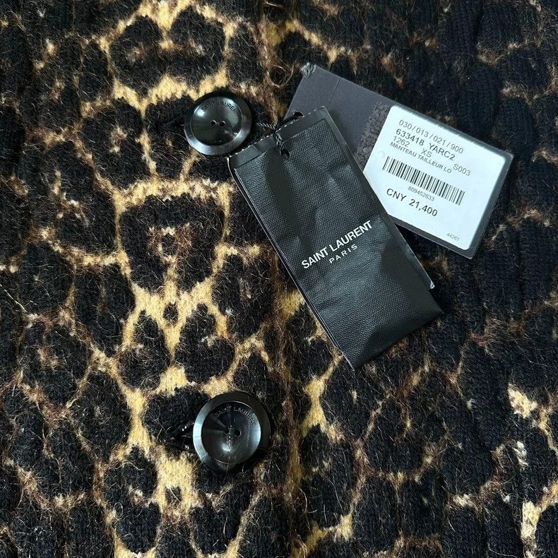 Yves Saint Laurent saint laurent Leopard-blend wool coat 2501-Nextarrow Size US XS / EU 42 / 0 - 2 Thumbnail