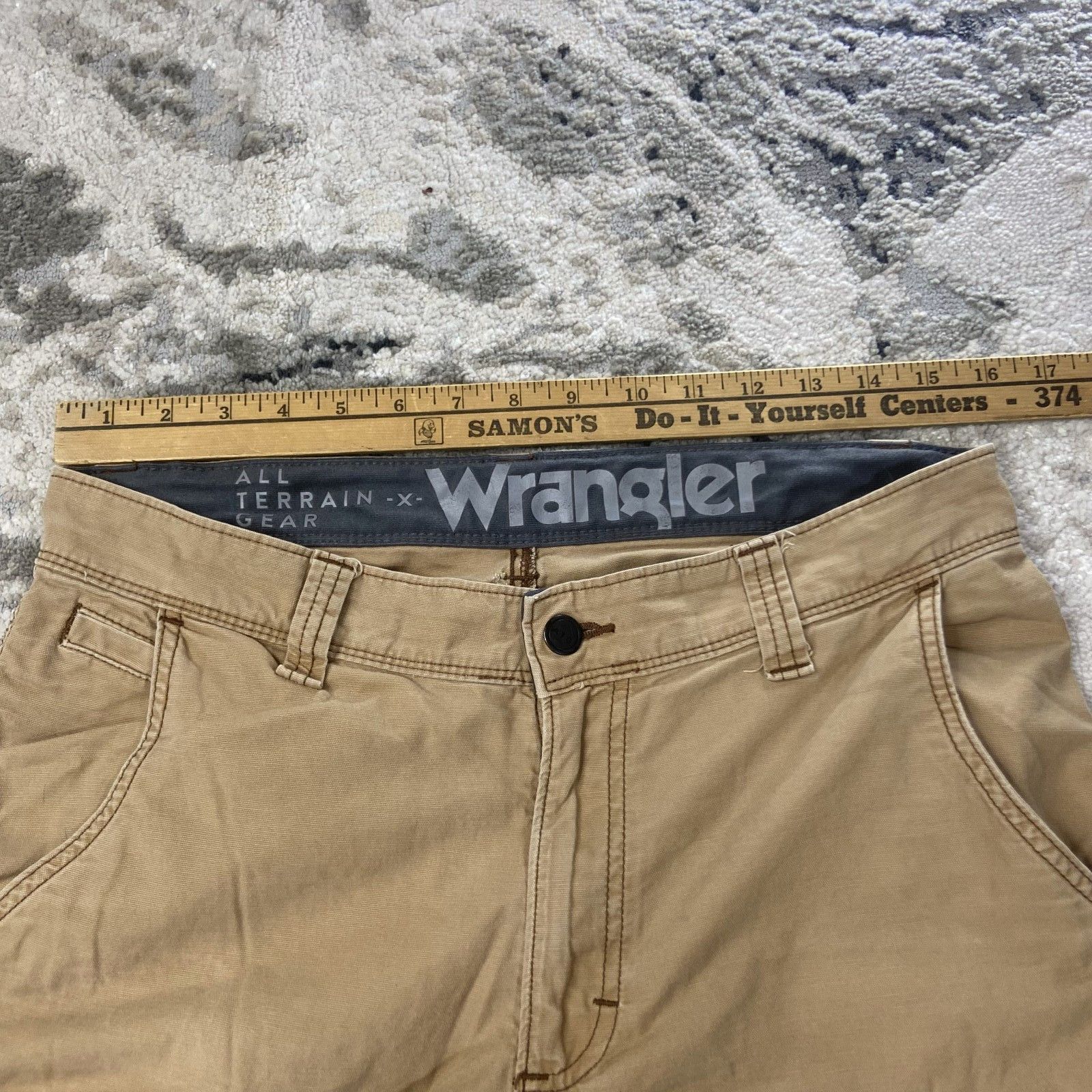 Wrangler Wrangler ATG Pants Mens 32x32 Beige Logo Cotton Straight Leg Size US 32 / EU 48 - 6 Thumbnail