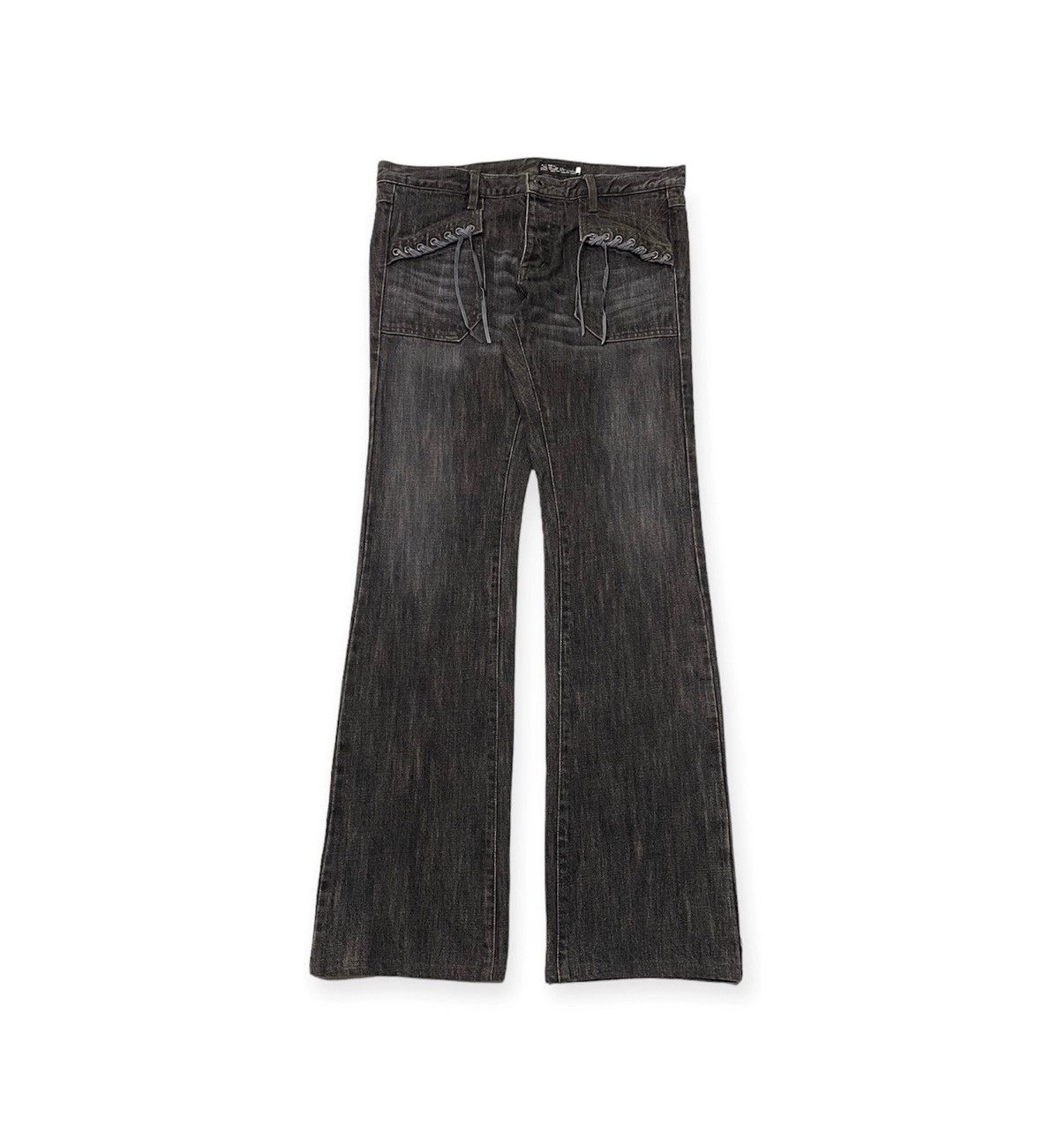 L7 Real Hip Rockstars Laced Flare Denim Size US 32 / EU 48 - 2 Thumbnail