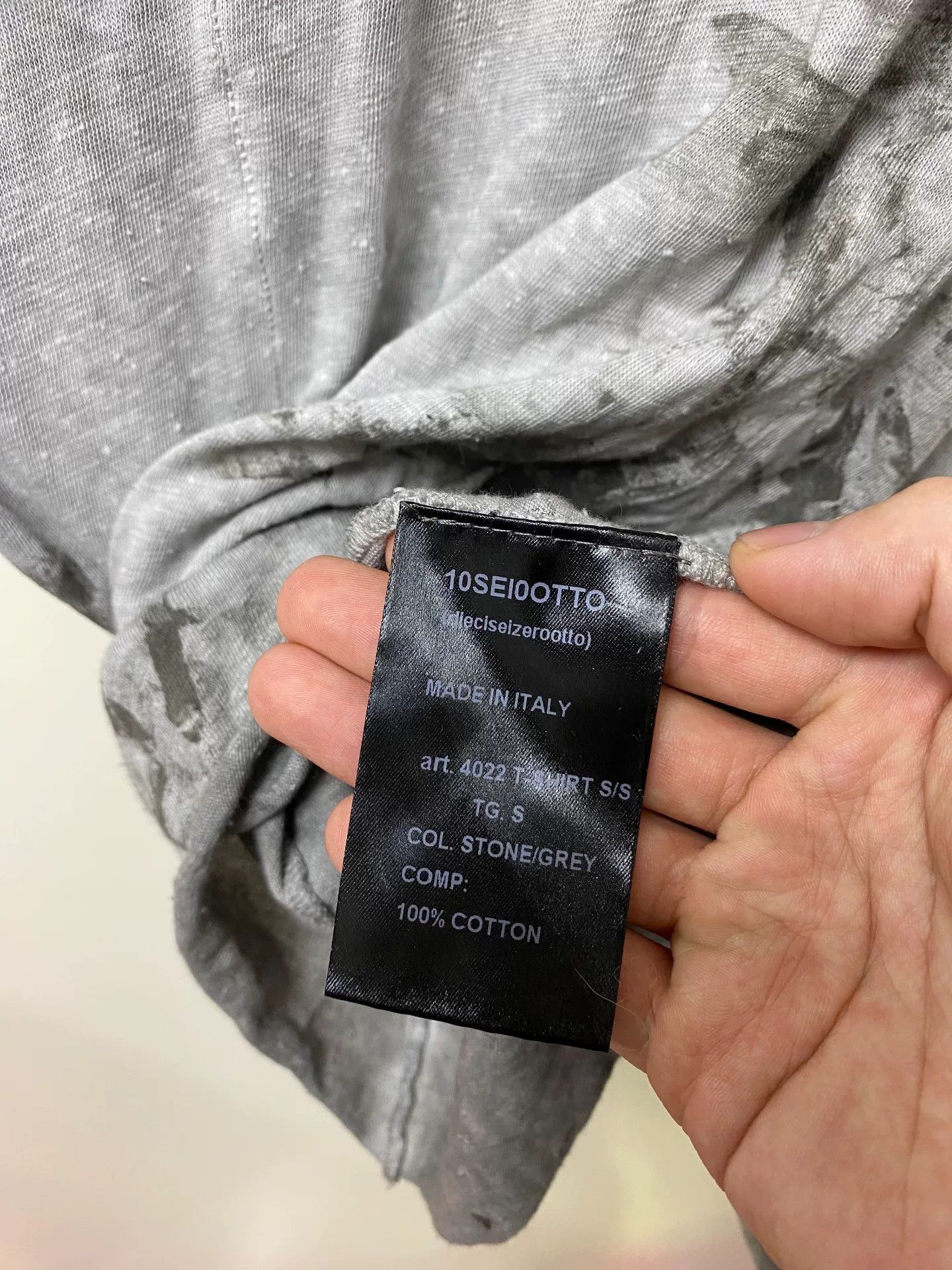 10sei0otto 10sei0otto Washed Distressed Gray Short Sleeve Size US M / EU 48-50 / 2 - 4 Thumbnail