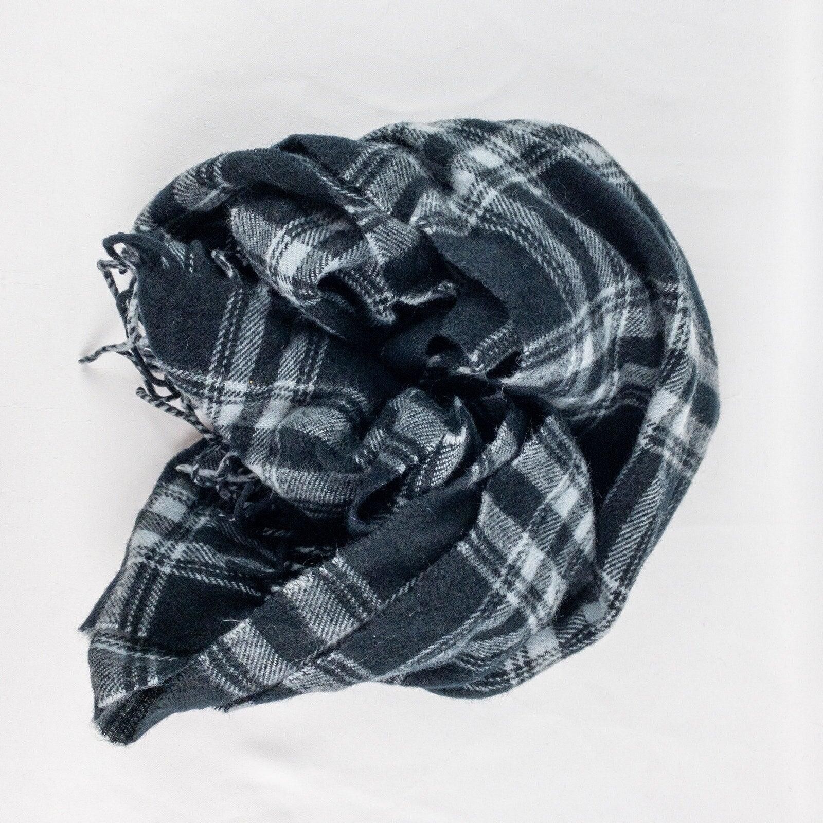 Other Apexx Black Gray Plaid Blanket Scarf Mens Womens One Size Size ONE SIZE - 11 Thumbnail