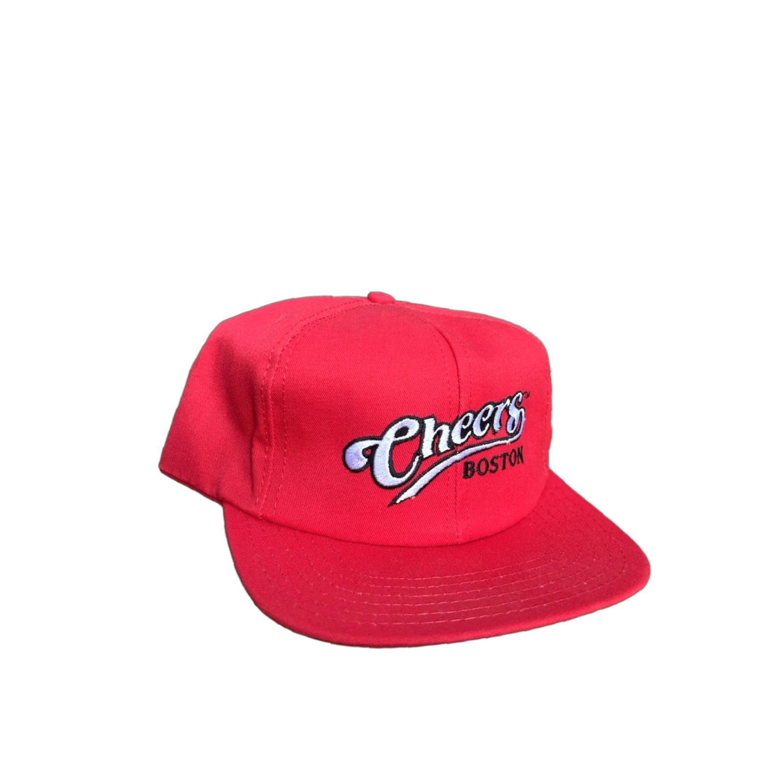 Vintage VINTAGE 90s Boston Snapback Hat Cap Cheers USA Made Red Men Adjustable Snapback Size ONE SIZE - 1 Thumbnail