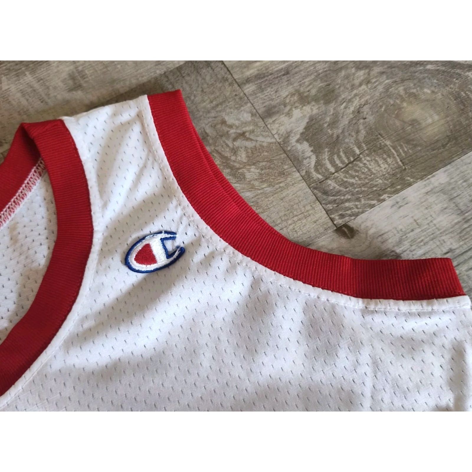 Champion VINTAGE 1980s Champion Women's Track Jersey Women Size 18 Sleeveless Red & White High School Athletic Size XXL / US 16-18 / IT 52-54 - 5 Thumbnail