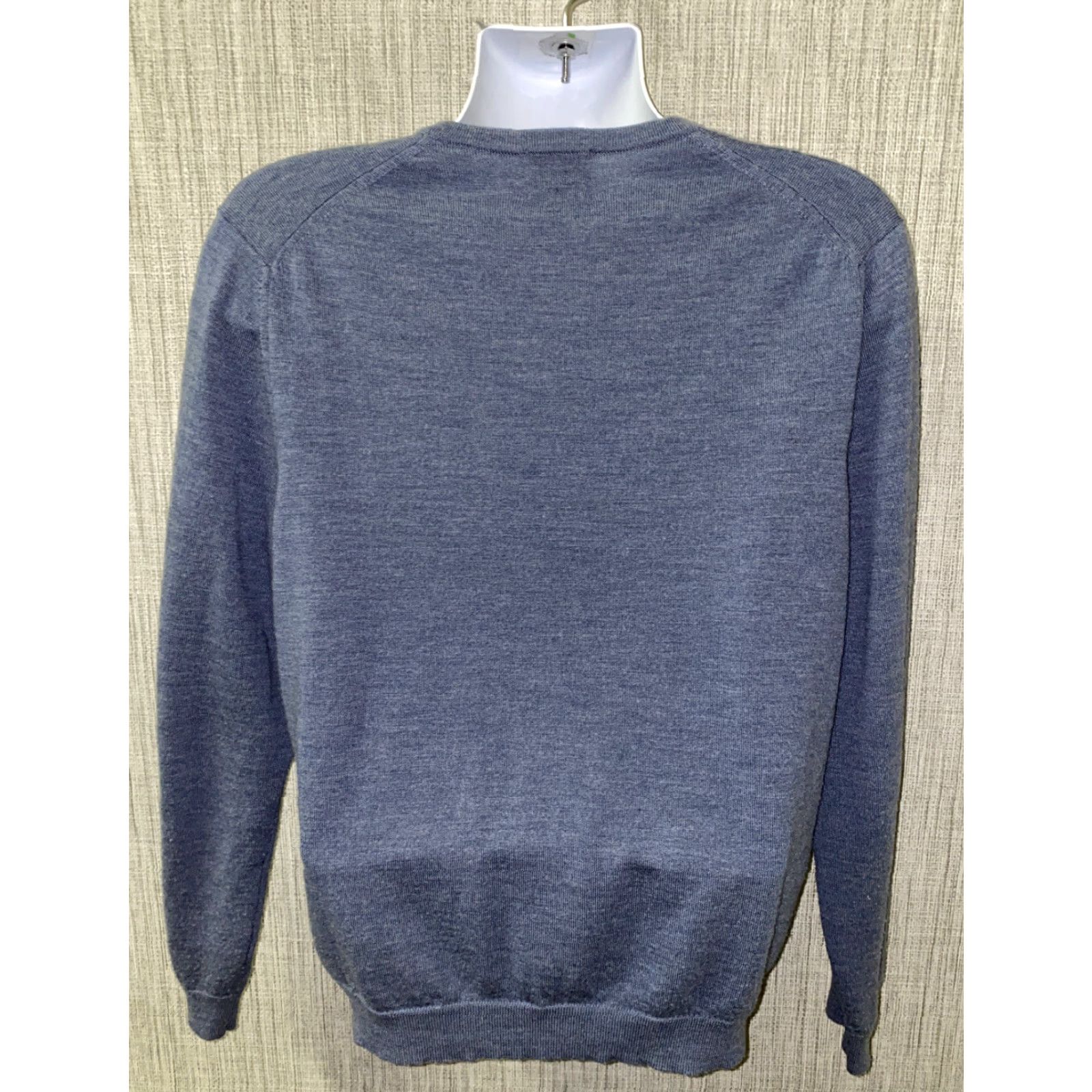 Brooks Brothers BROOKS BROTHERS Sweater V-Neck Wool Merino Blue Mens Large L Size US L / EU 52-54 / 3 - 4 Thumbnail