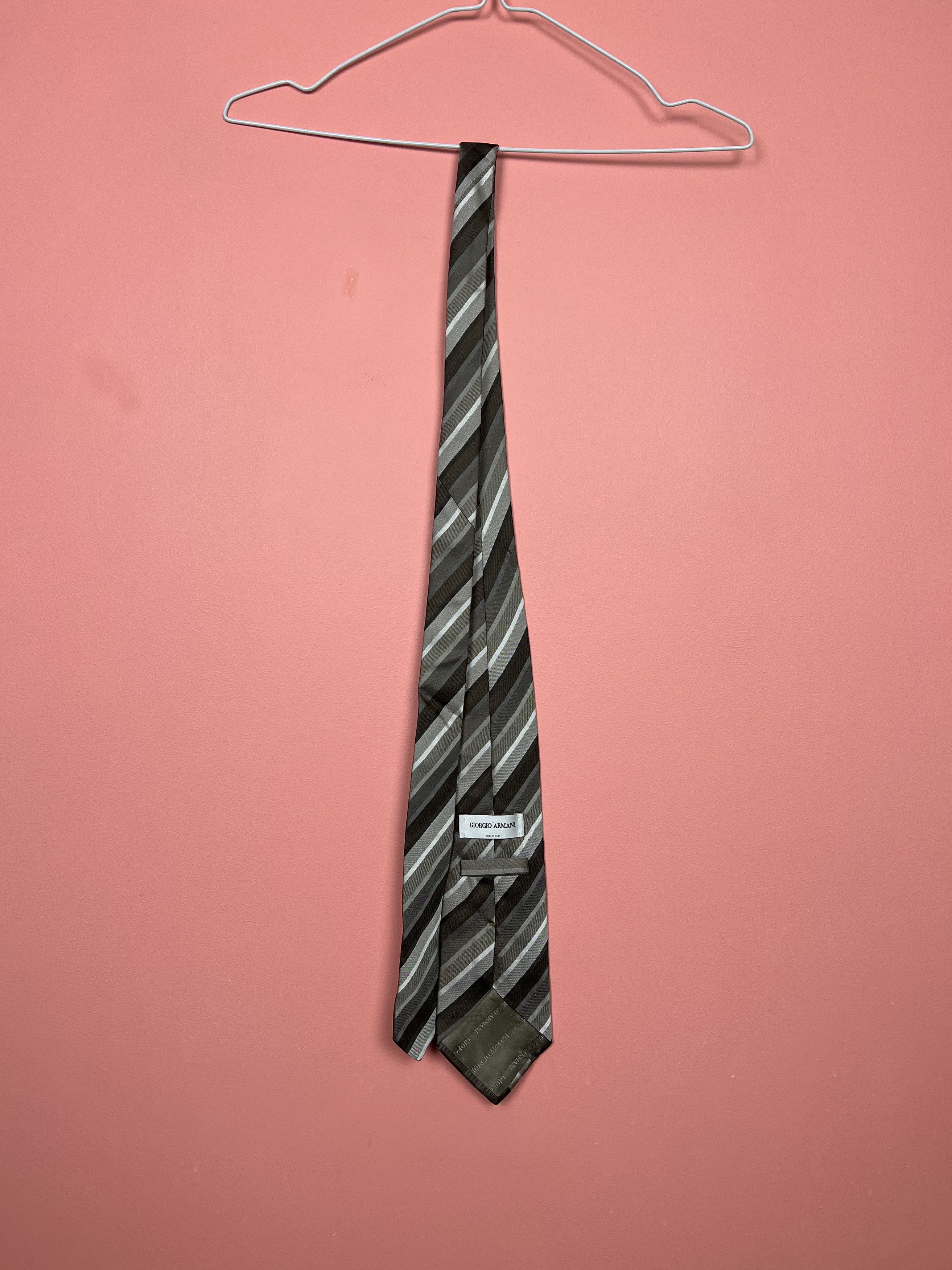 Armani Giorgio Armani striped tie silk Italy design Size ONE SIZE - 4 Thumbnail