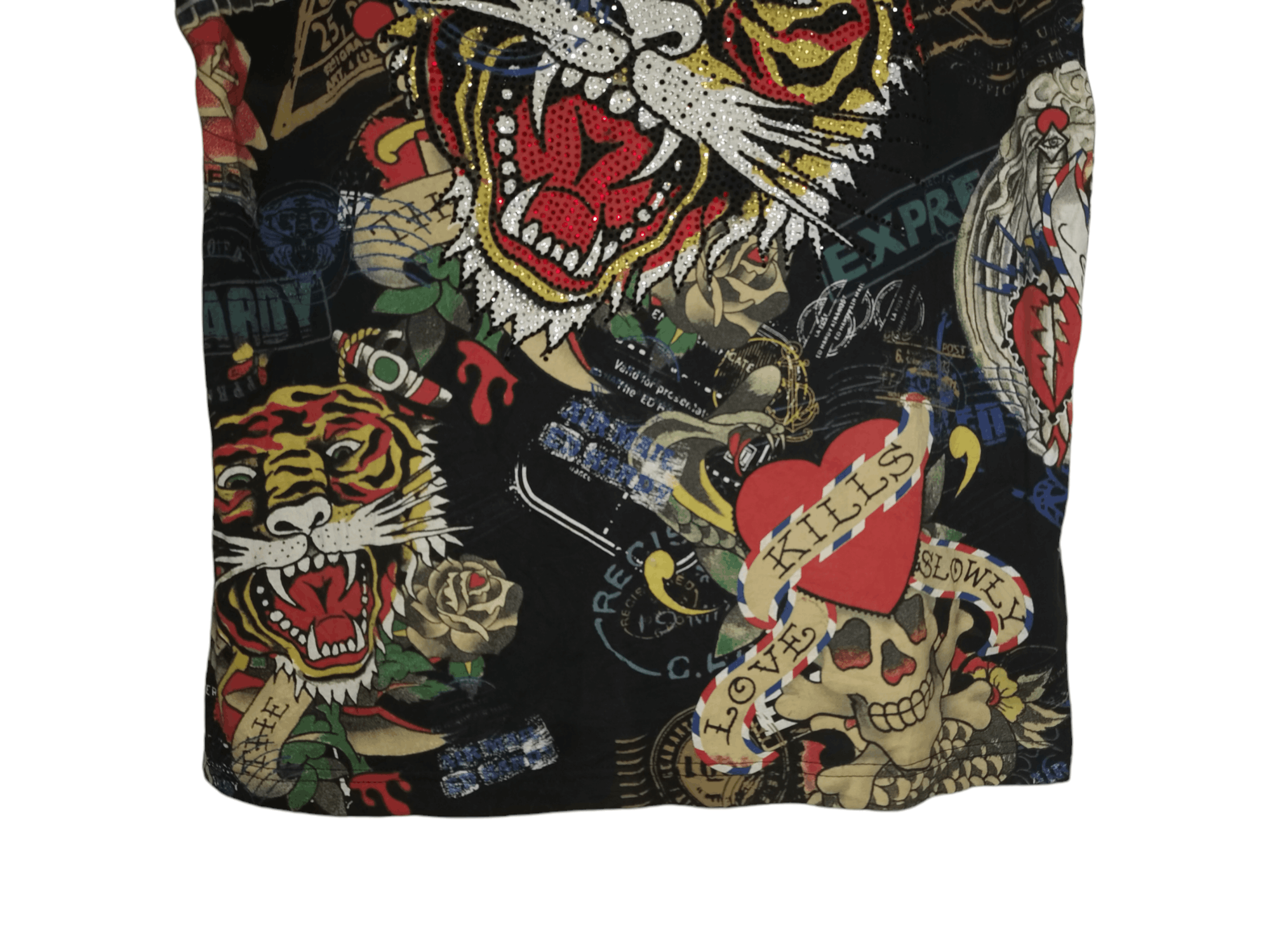 Christian Audigier × Ed Hardy Ed hardy shirt rare all over print Design front and back Size US L / EU 52-54 / 3 - 14 Thumbnail