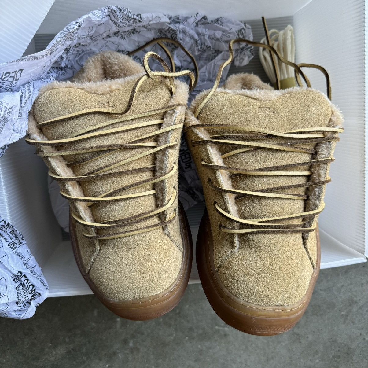 ERL Erl Vamp Sneakers Sand NEW! Size US 7 / EU 40 - 3 Thumbnail