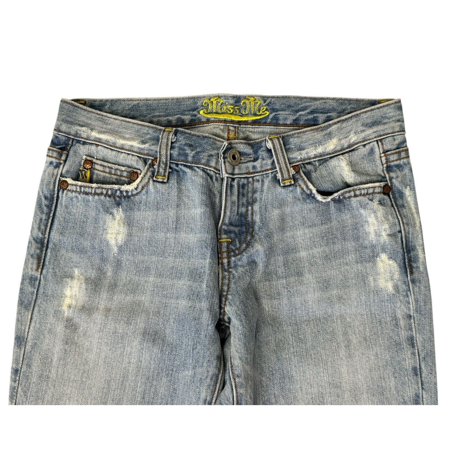 Miss Me Y2K Vintage MISS ME Low Rise Cypress Crop Distressed Jeans Size 26" / US 2 / IT 38 - 4 Thumbnail