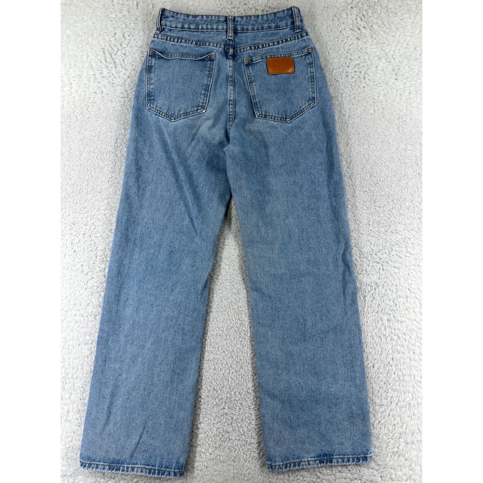 Shein SheIn Jeans Women XS Blue Denim Wide Leg Cotton Blend 5-Pocket Medium Wash Y2K Western Womens Size 26" / US 2 / IT 38 - 2 Thumbnail