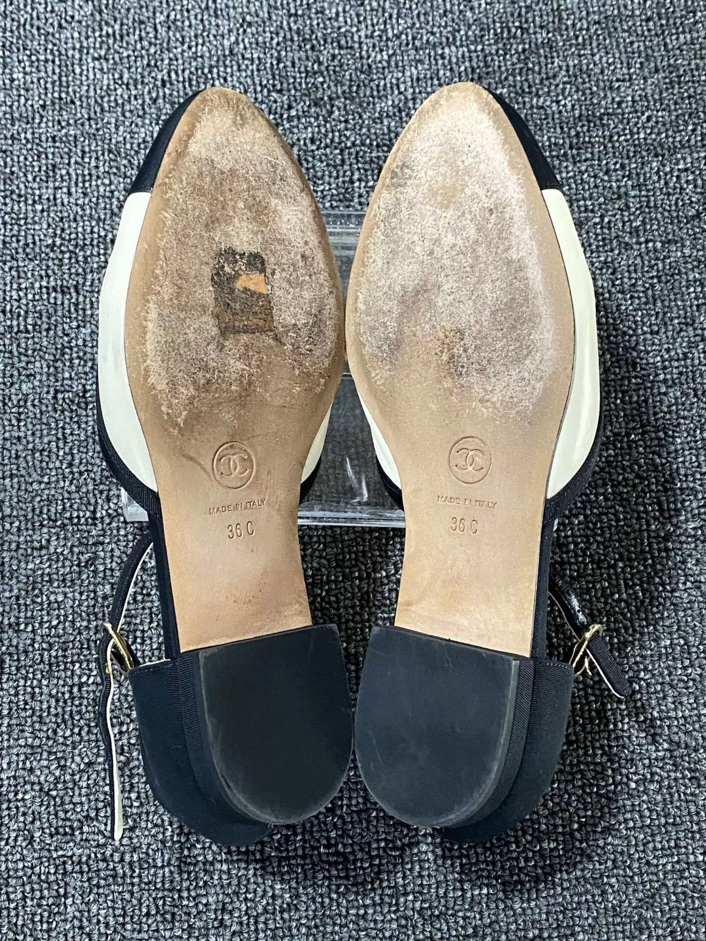 Chanel Chanel Black & White Color Blocked Ballet Flats 36 Size US 5.5 / IT 35.5 - 6 Thumbnail