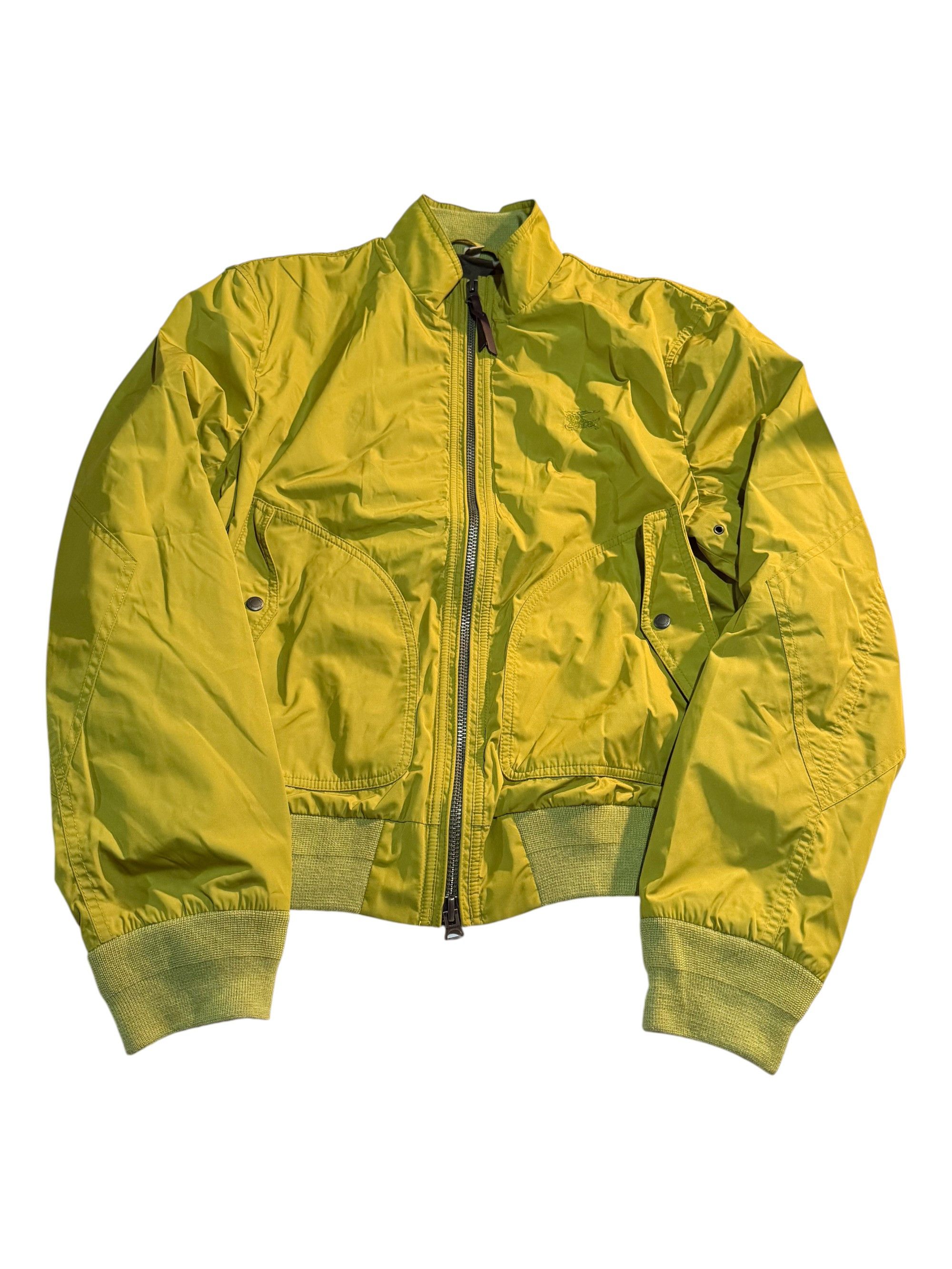 Burberry Lime Green Two Pocket Bomber Jacket