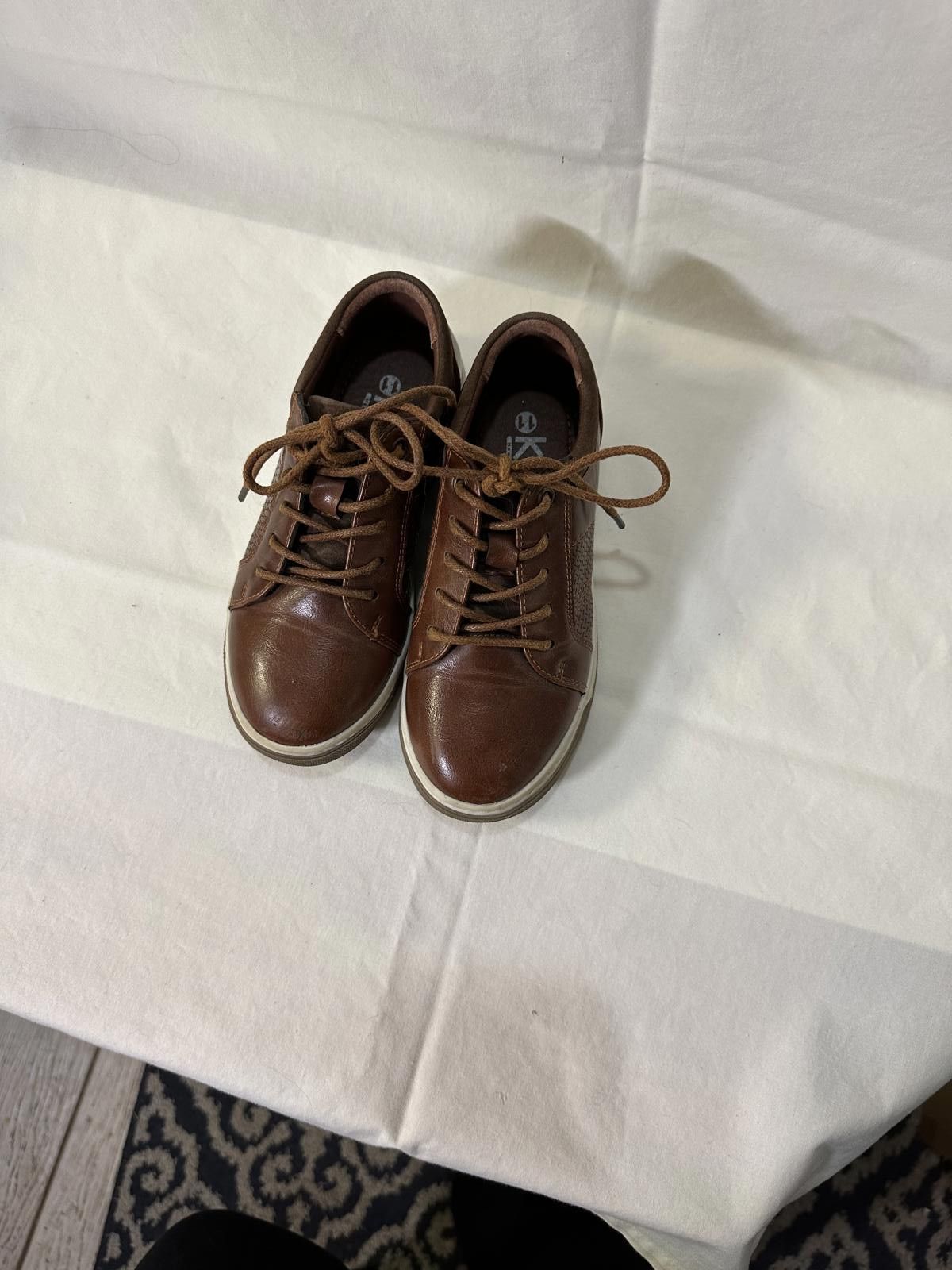Designer Kids' Brown Leather Sneaker Oxfords - Size 11 Size US 11 / EU 44 - 8 Thumbnail