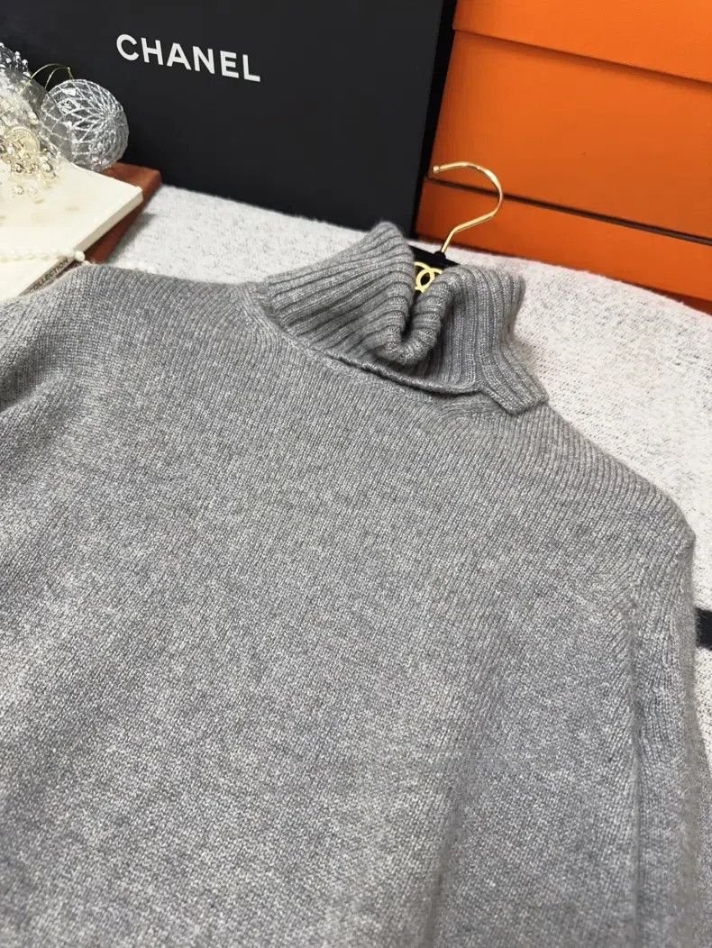Loro Piana Loro Piana Gray High Neck Knit Top Size S / US 4 / IT 40 - 9 Thumbnail