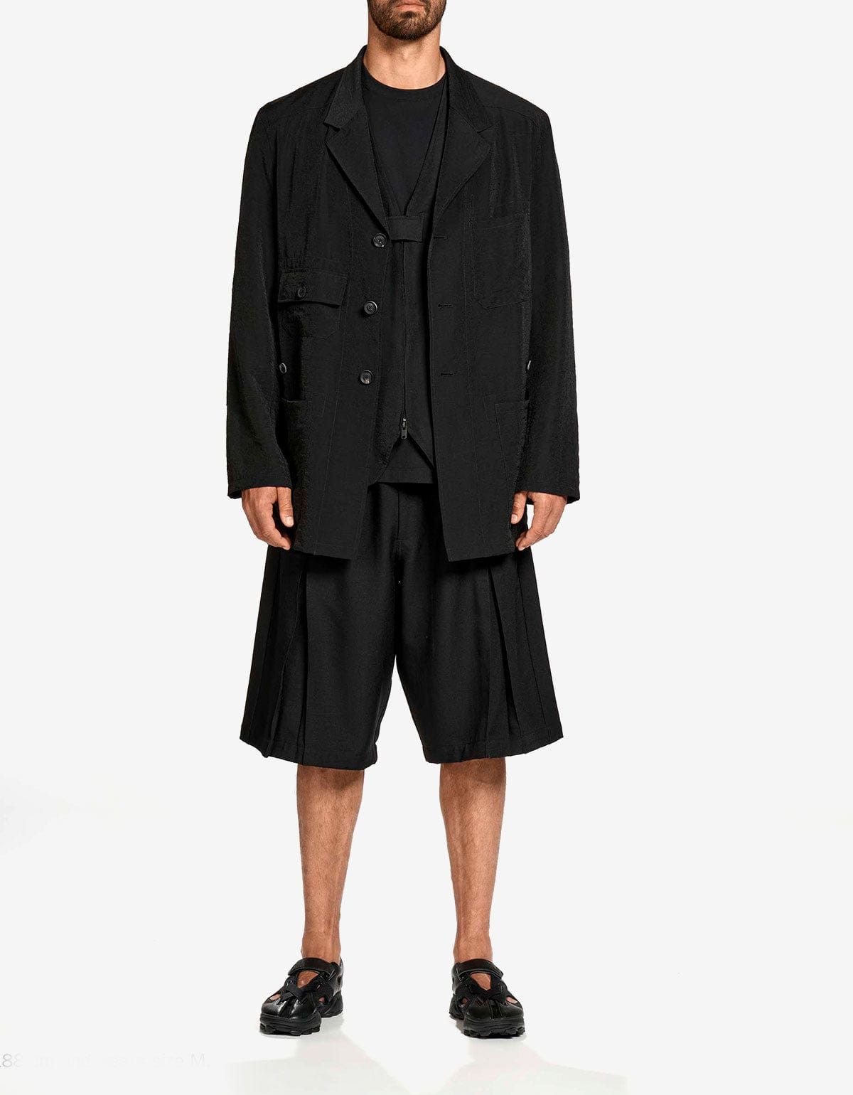 Y-3 Y-3 Black Crinkle Viscose Chore Coat Size US M / EU 48-50 / 2 - 4 Thumbnail