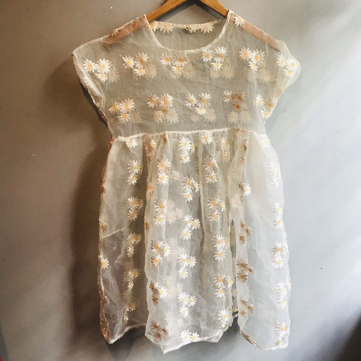 If Six Was Nine × Seditionaries Japanese Daisy Flowers Embroidered Mesh Dress Size M / US 6-8 / IT 42-44 - 3 Thumbnail