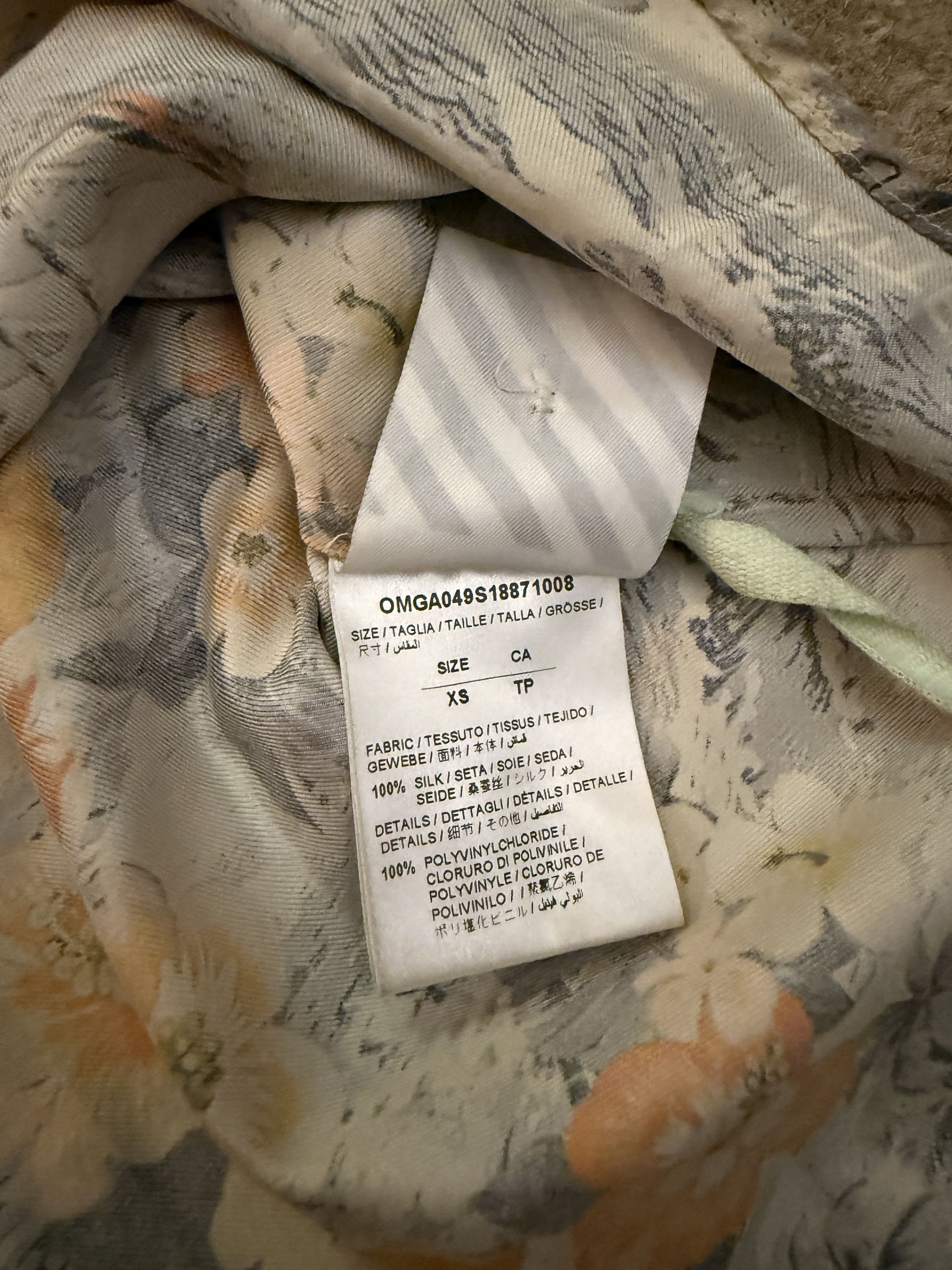 Off-White Off-White Silk Hawaiian Shirt Grey Orange Size US M / EU 48-50 / 2 - 3 Thumbnail