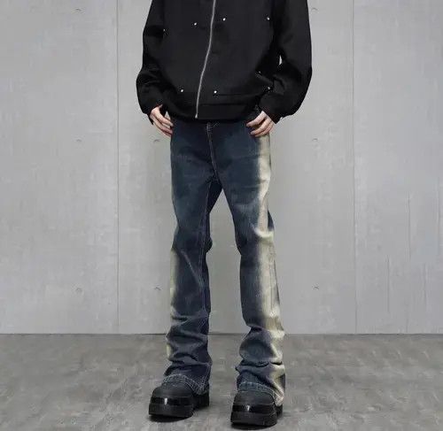 Designer × Japanese Brand Slim Flared Streetwear Vintage Design Jeans Size US 34 / EU 50 - 1 Thumbnail