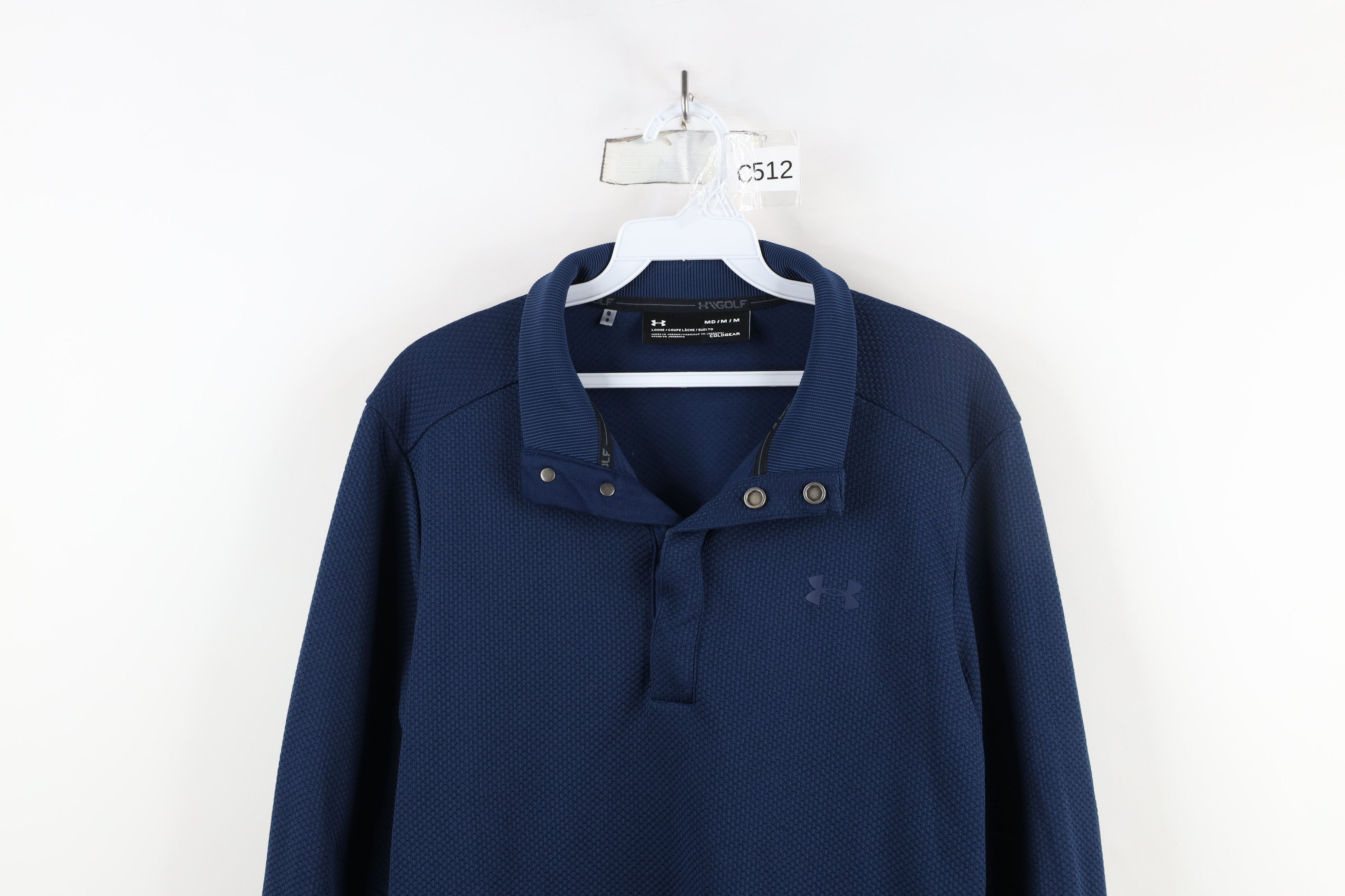 Under Armour × Vintage Under Armour ColdGear Thermal Knit Pullover Top Jacket Blue Size US M / EU 48-50 / 2 - 2 Thumbnail