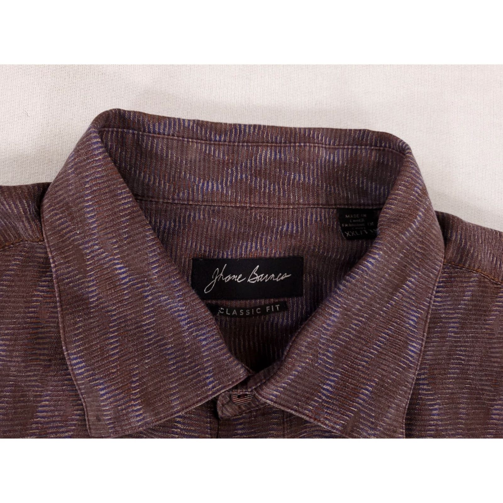 Vintage Jhane Barnes Classic Fit Purple Button-Down Shirt Patterned Mens XXL Button-Up Long Sleeve Shirt Size US XXL / EU 58 / 5 - 4 Thumbnail