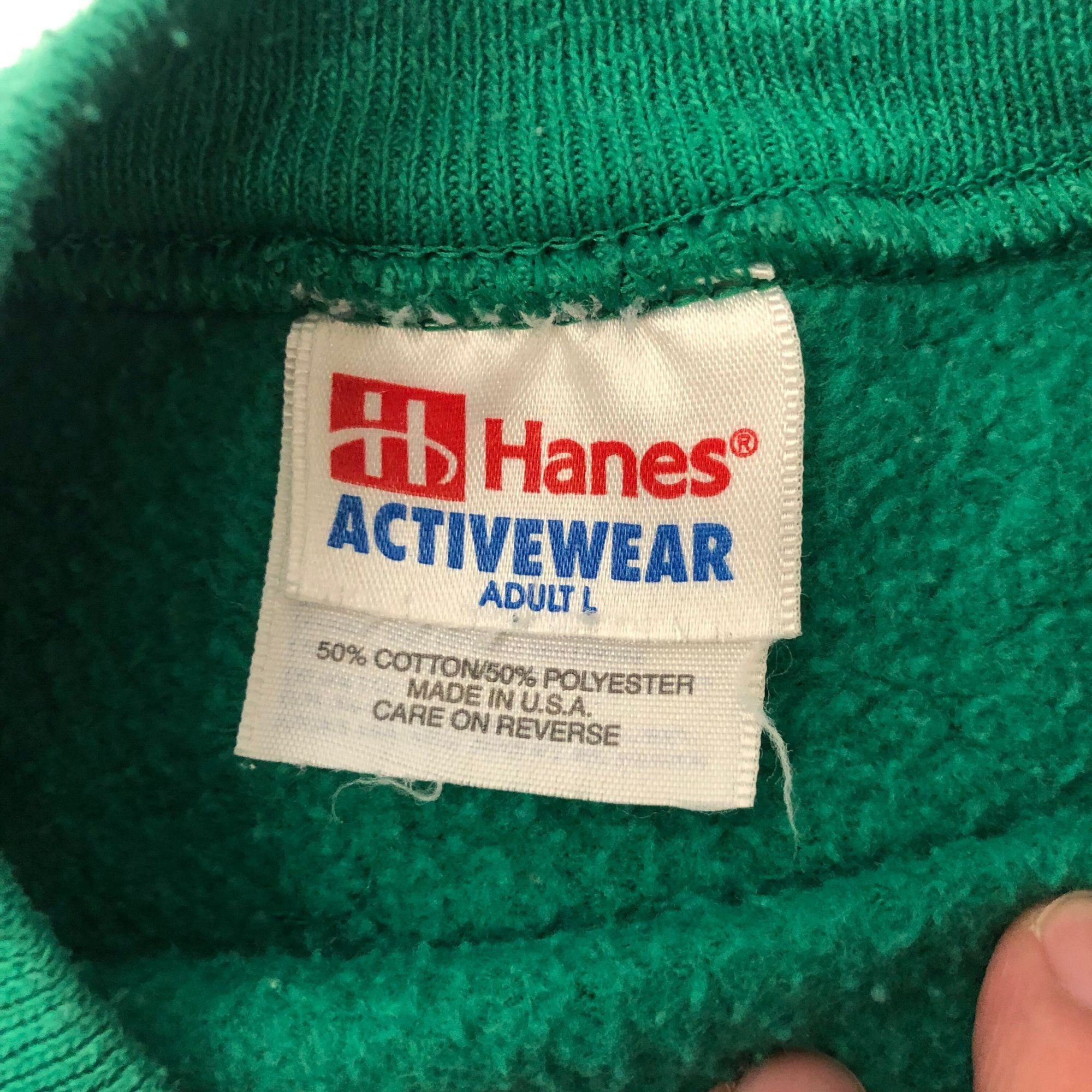 Hanes Vtg Hanes ATHLETIC Solid Green Work Chore RAGLAN Shirt Size US L / EU 52-54 / 3 - 3 Thumbnail