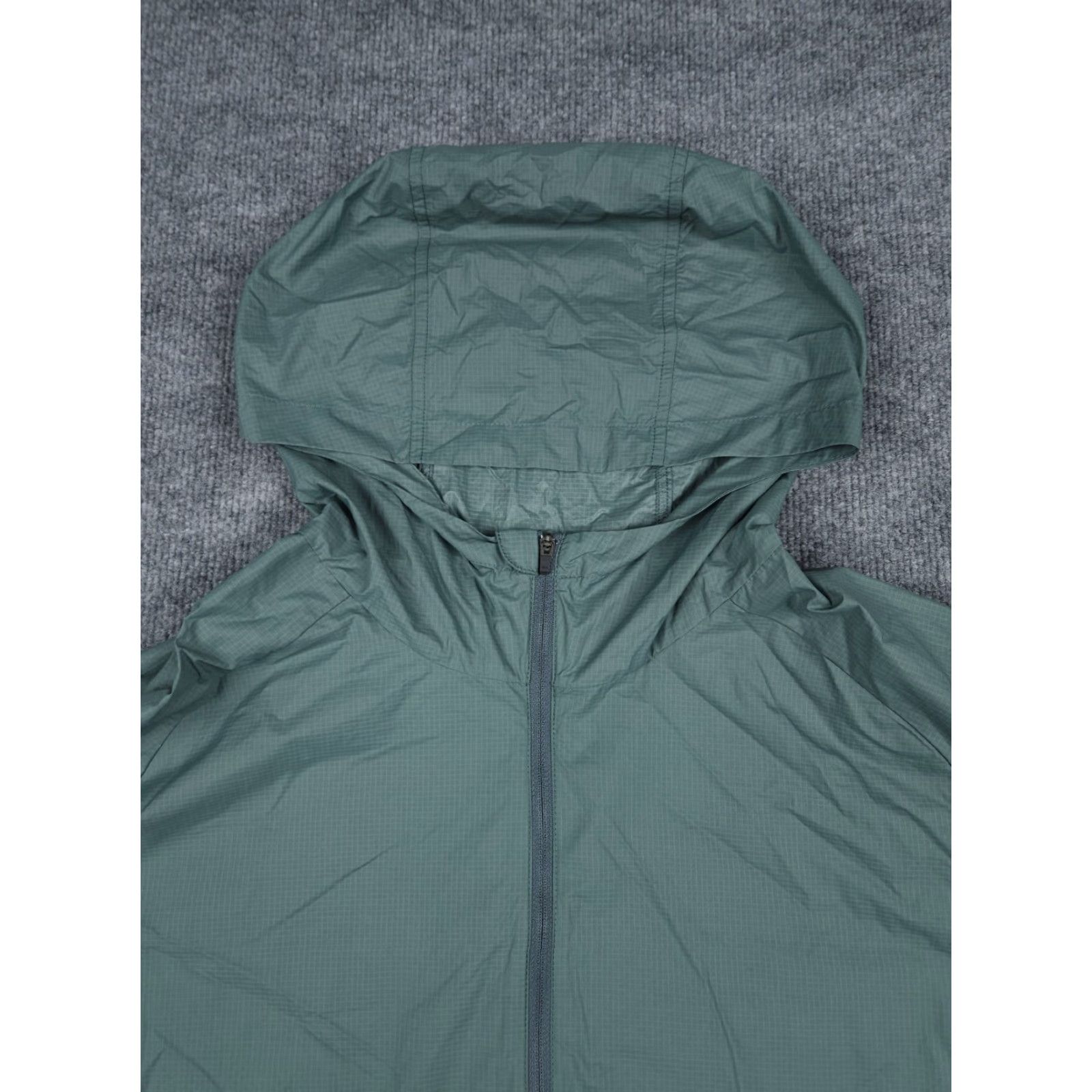 Rains Free Fly Rain Jacket Men's XL Green Full Zip Nylon Waterproof Light Ripstop Hoodie Windbreaker Sports Jacket Mens Size US XL / EU 56 / 4 - 2 Thumbnail