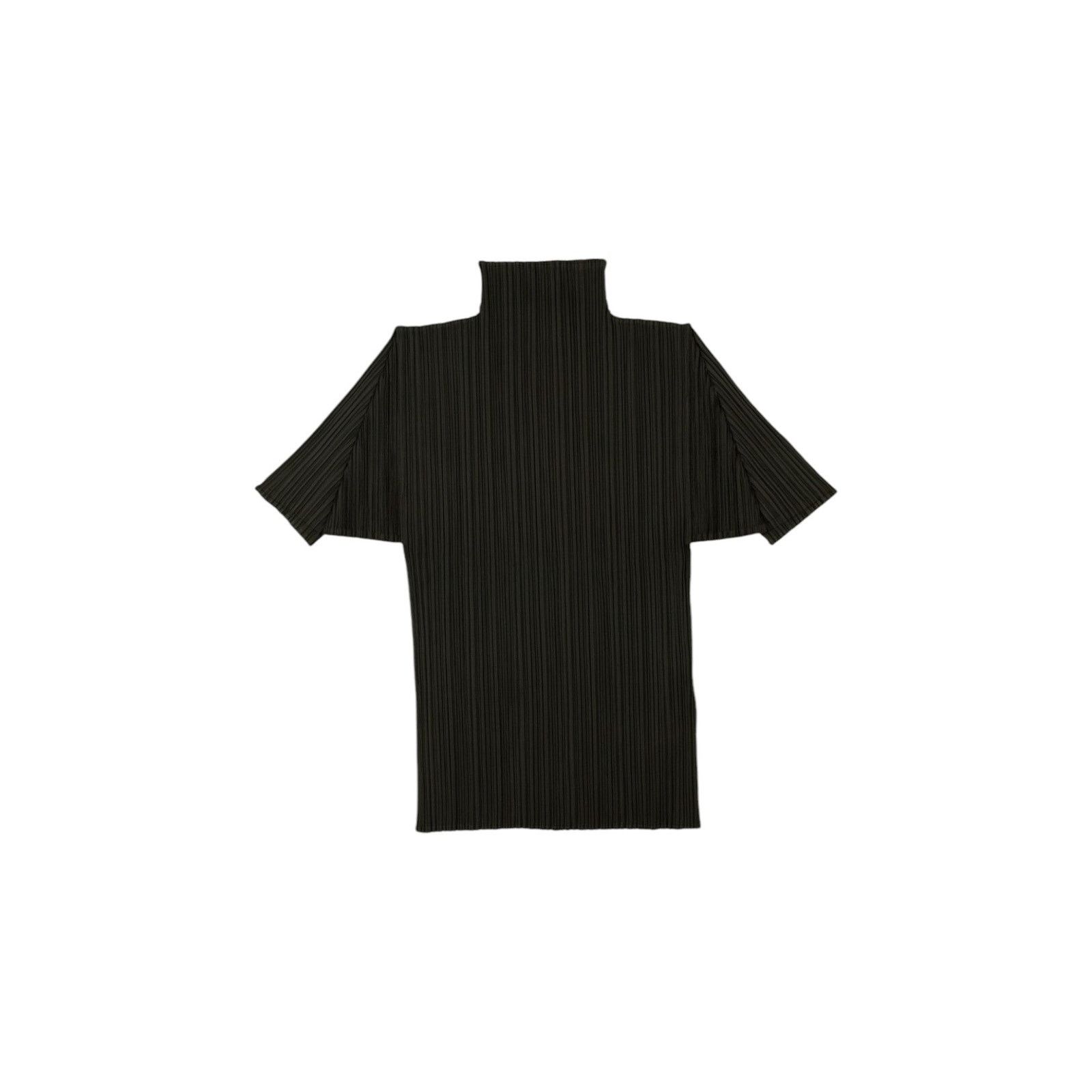 Issey Miyake Pleats Please Black Mock Neck Short Sleeve Top Size XL / US 12-14 / IT 48-50 - 1 Thumbnail