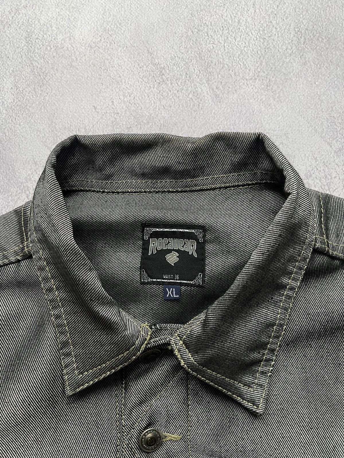 Rocawear × Vintage Vintage RocaWear Silver Denim Jacket Size US XL / EU 56 / 4 - 8 Thumbnail