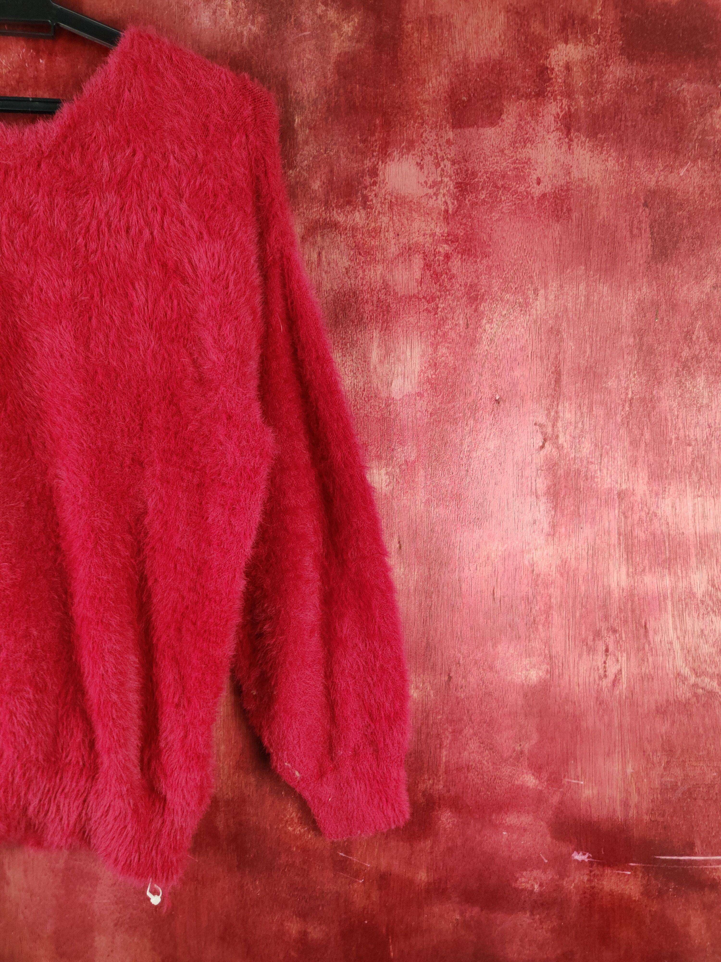Homespun Knitwear K Red Shag Shaggy Fur Mohair Knitwear #S2192 Size M / US 6-8 / IT 42-44 - 10 Thumbnail