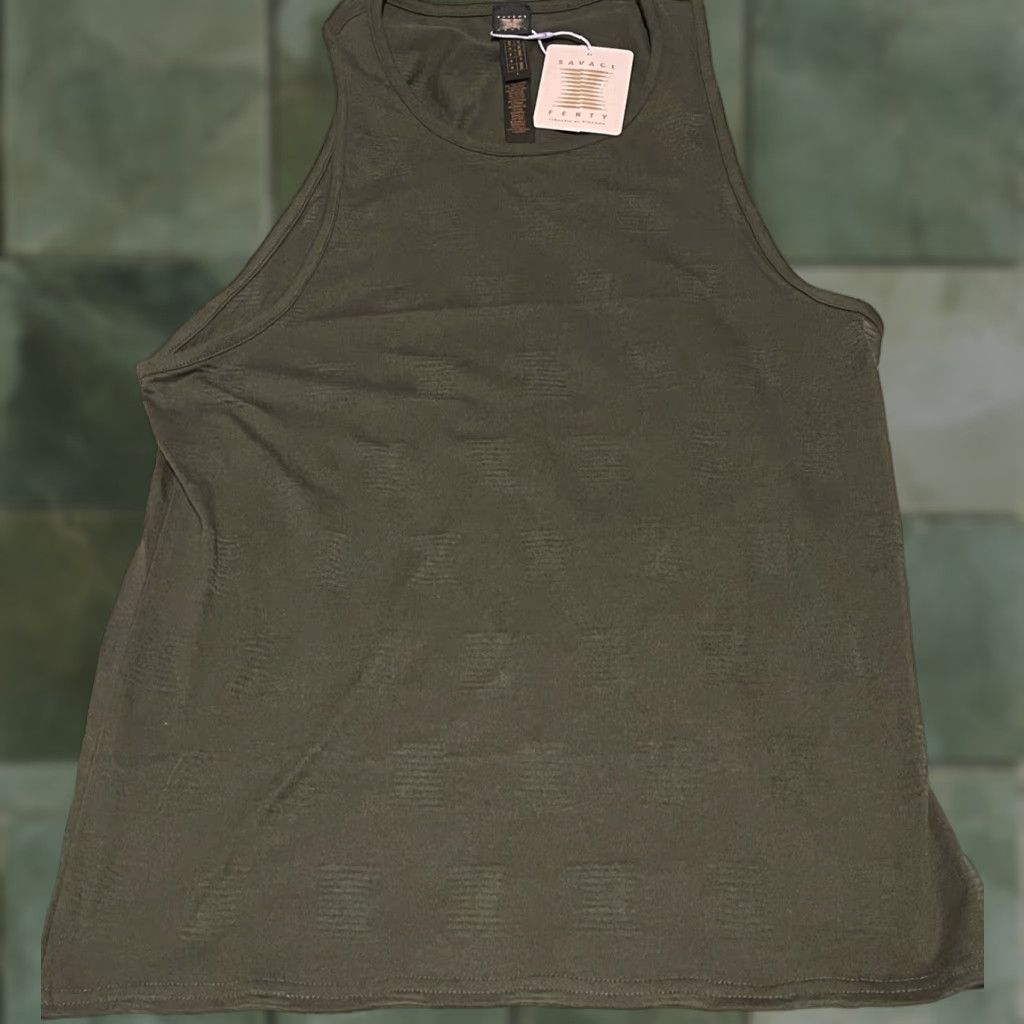 Vintage Savage X Fenty By Rihanna Men Shirt Size S Deep Forest Green Sheer Sleep Tank NWT Size US S / EU 44-46 / 1 - 1 Thumbnail
