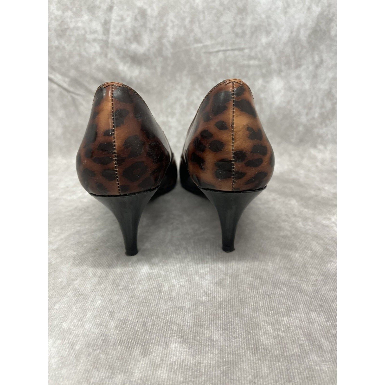Other TAHARI Marie Women's Leather Leopard Open Toe Heel Pumps Sho Size US 4.5 / IT 34.5 - 7 Thumbnail