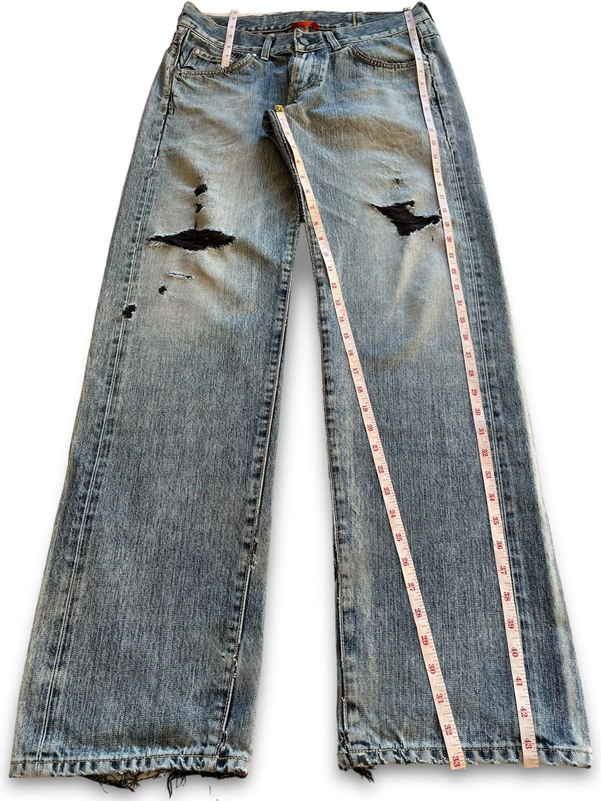 Edwin Vintage Japanese Edwin Blue Wash Distressed Baggy Jeans Size US 32 / EU 48 - 12 Thumbnail