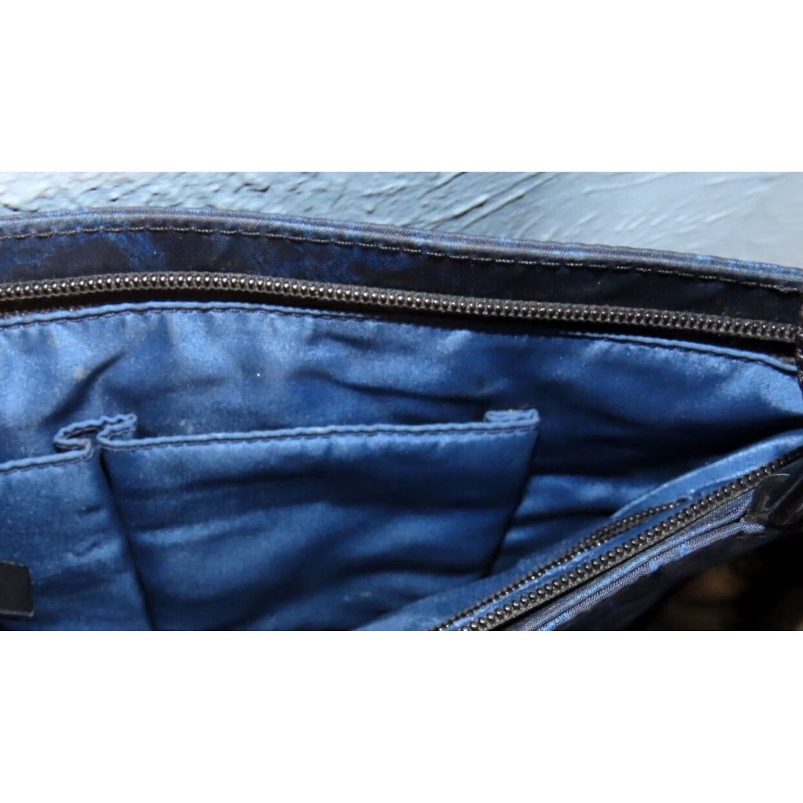 Michael Kors Michael Kors Crossbody Bag Women Medium Blue Black Canvas Detachable Strap Adjustable Tear Spots Wear 9x11x8 MK Size ONE SIZE - 7 Thumbnail