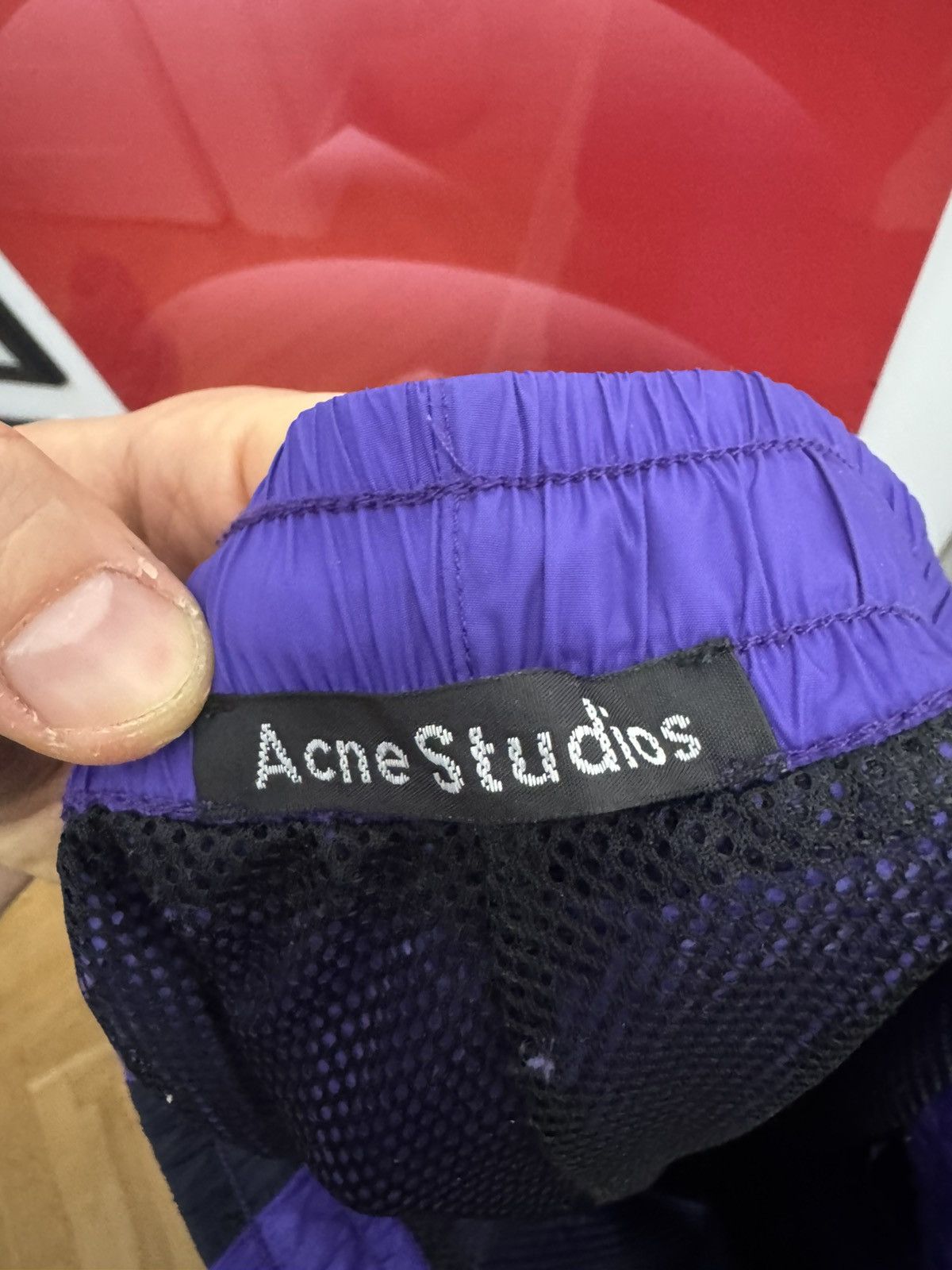 Acne Studios Acne Studios Face Logo Nylon Purple Designer Sweatpant Hype Size US 29 - 5 Thumbnail