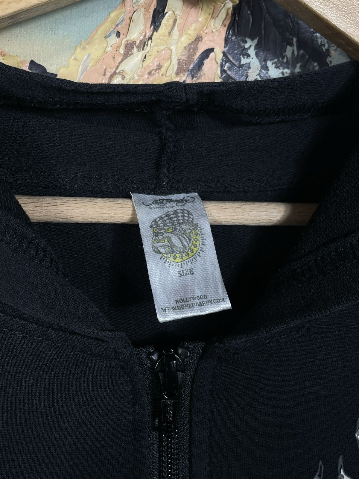 Christian Audigier × Ed Hardy × Vintage Ed Hardy Retro 00s Hoodie Drip Swag Cyber Affliction Grunge Size XL / US 12-14 / IT 48-50 - 6 Thumbnail