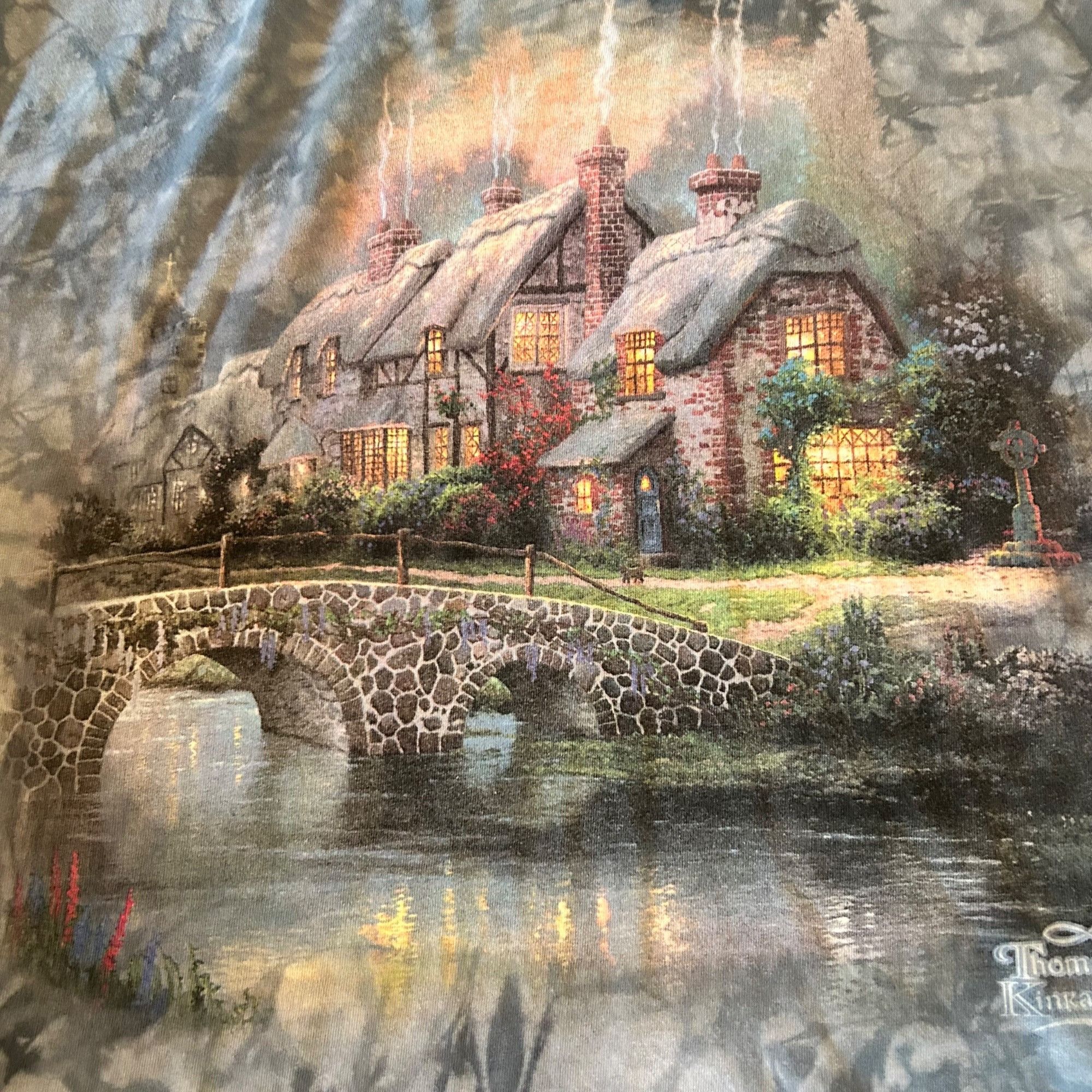 The Mountain The Mountain Thomas Kinkade Tie Dye Cozy Cottage Graphic Tee Size US XL / EU 56 / 4 - 4 Thumbnail