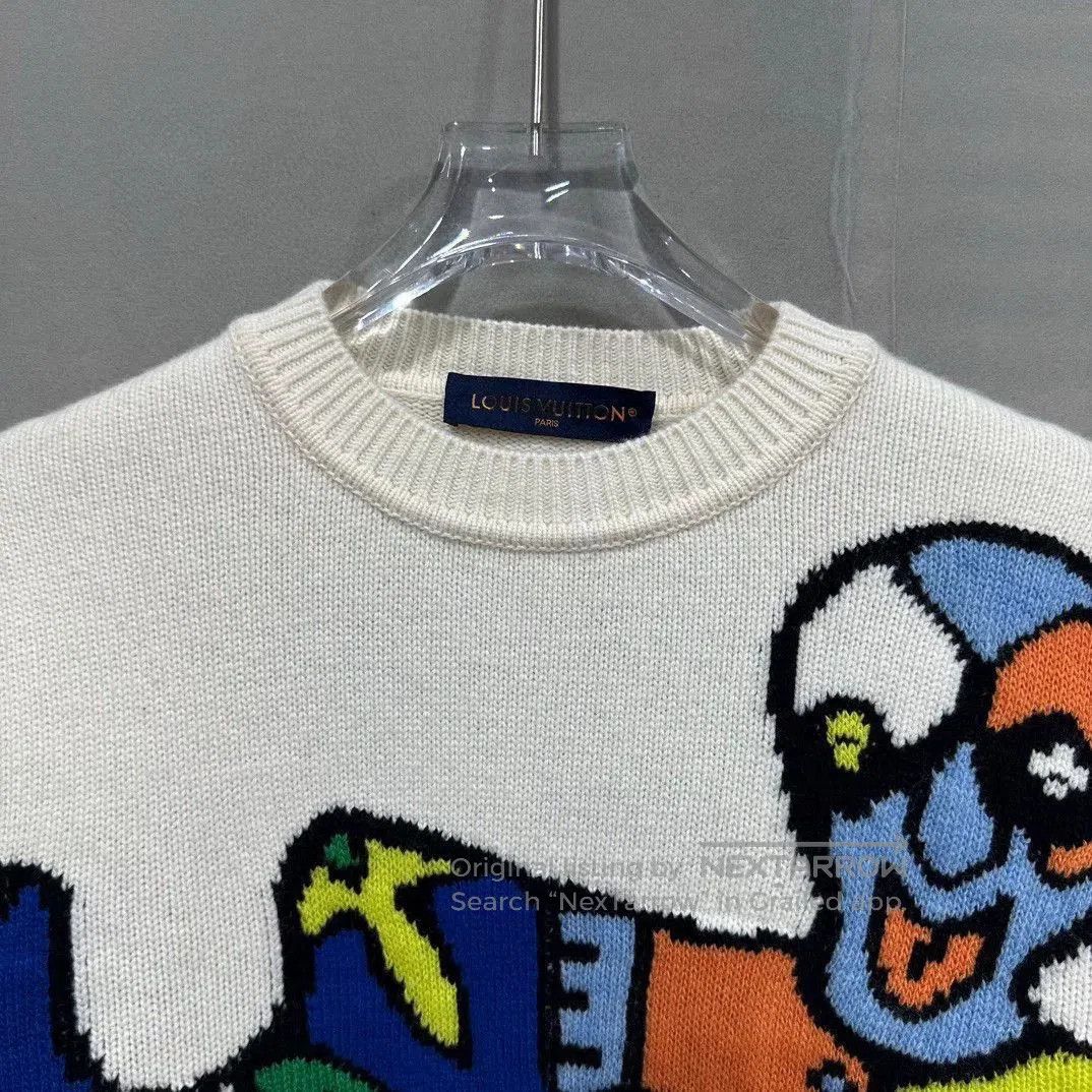 Louis Vuitton louis vuitton abstract cartoon alien sweater. Size US L / EU 52-54 / 3 - 2 Thumbnail