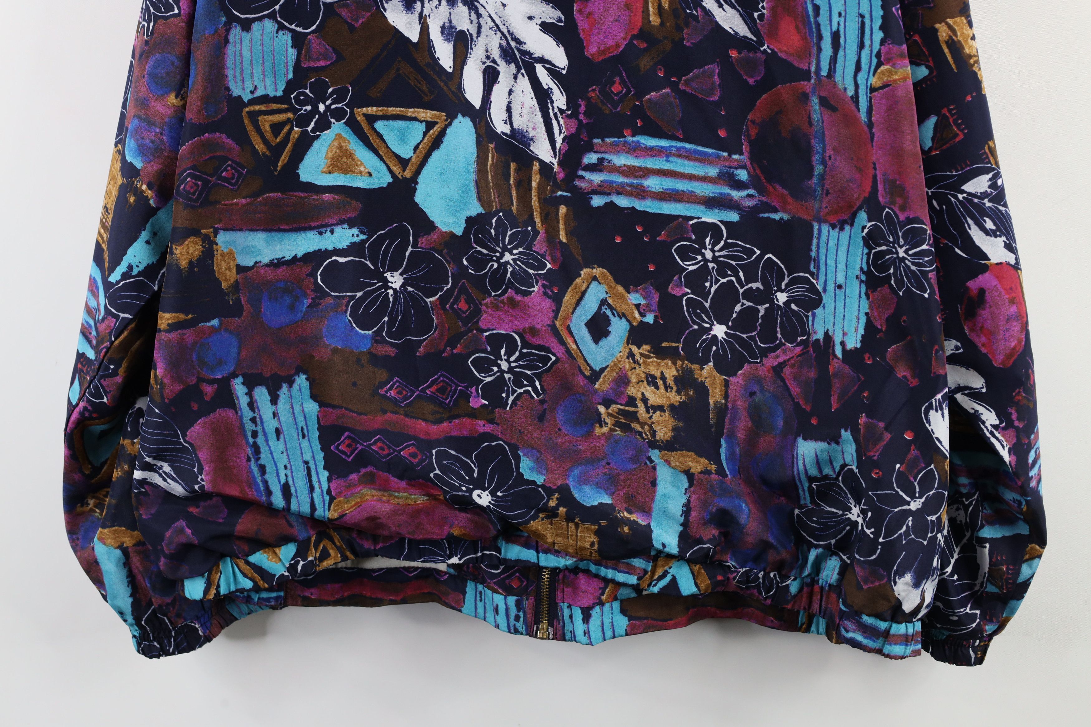 Vintage Vintage 90s Streetwear Flower Lined Windbreaker Jacket Size XL / US 12-14 / IT 48-50 - 13 Thumbnail