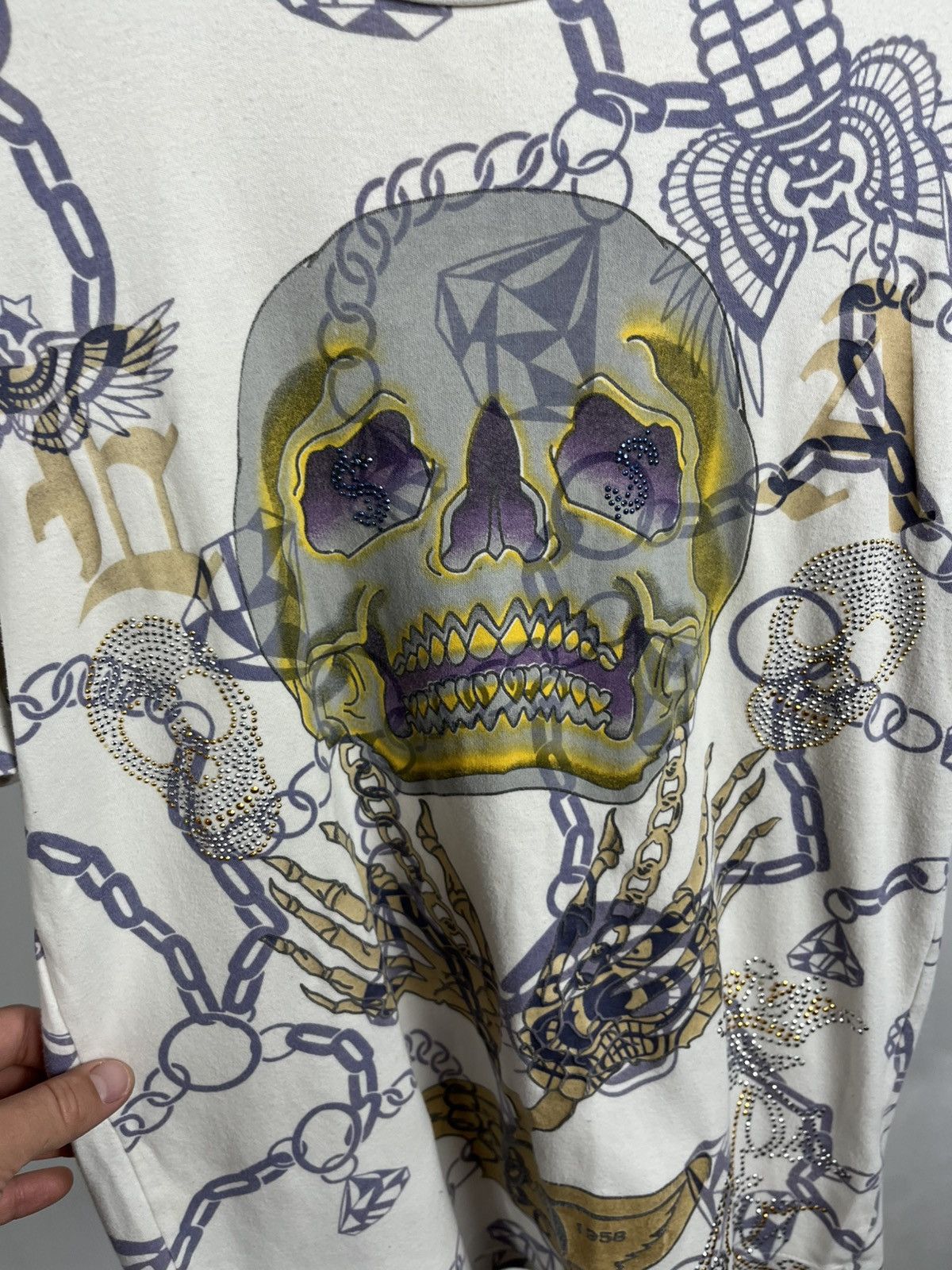 Christian Audigier Christian Audigier Skull Chain Graphic T-Shirt Women’s S Size M / US 6-8 / IT 42-44 - 13 Thumbnail