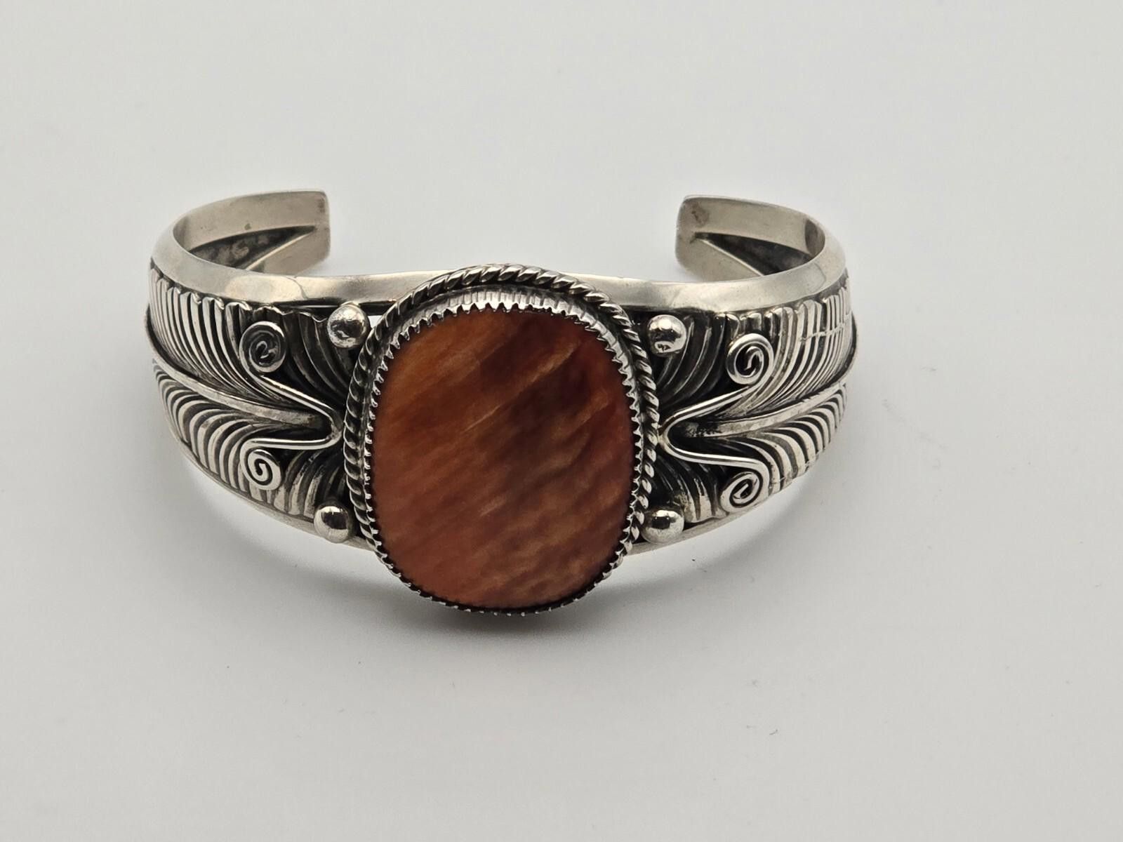 Other Signed Vintage Navajo Sterling Silver Leaf Cuff Tahe Size ONE SIZE - 1 Thumbnail