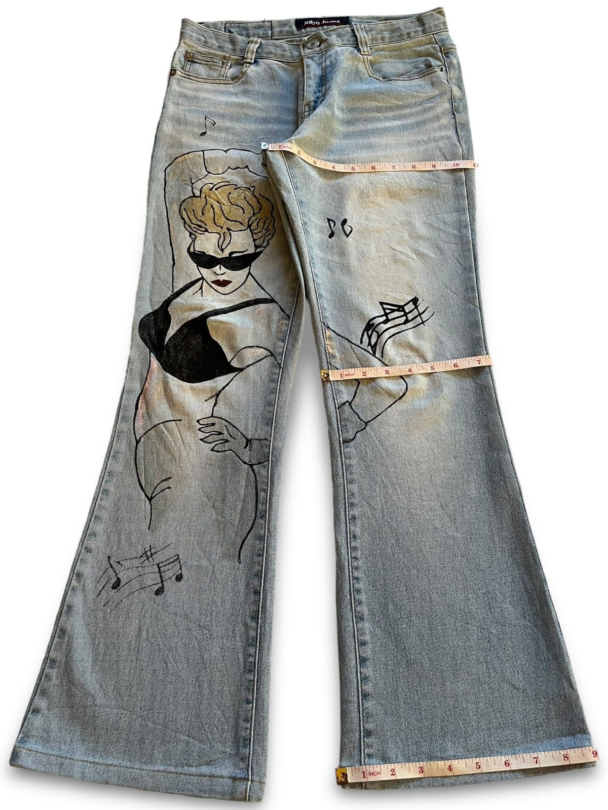 Japanese Brand SALES 🔥 Vintage Japanese Brand Blue Wash Flare Jeans Size 29" - 11 Thumbnail
