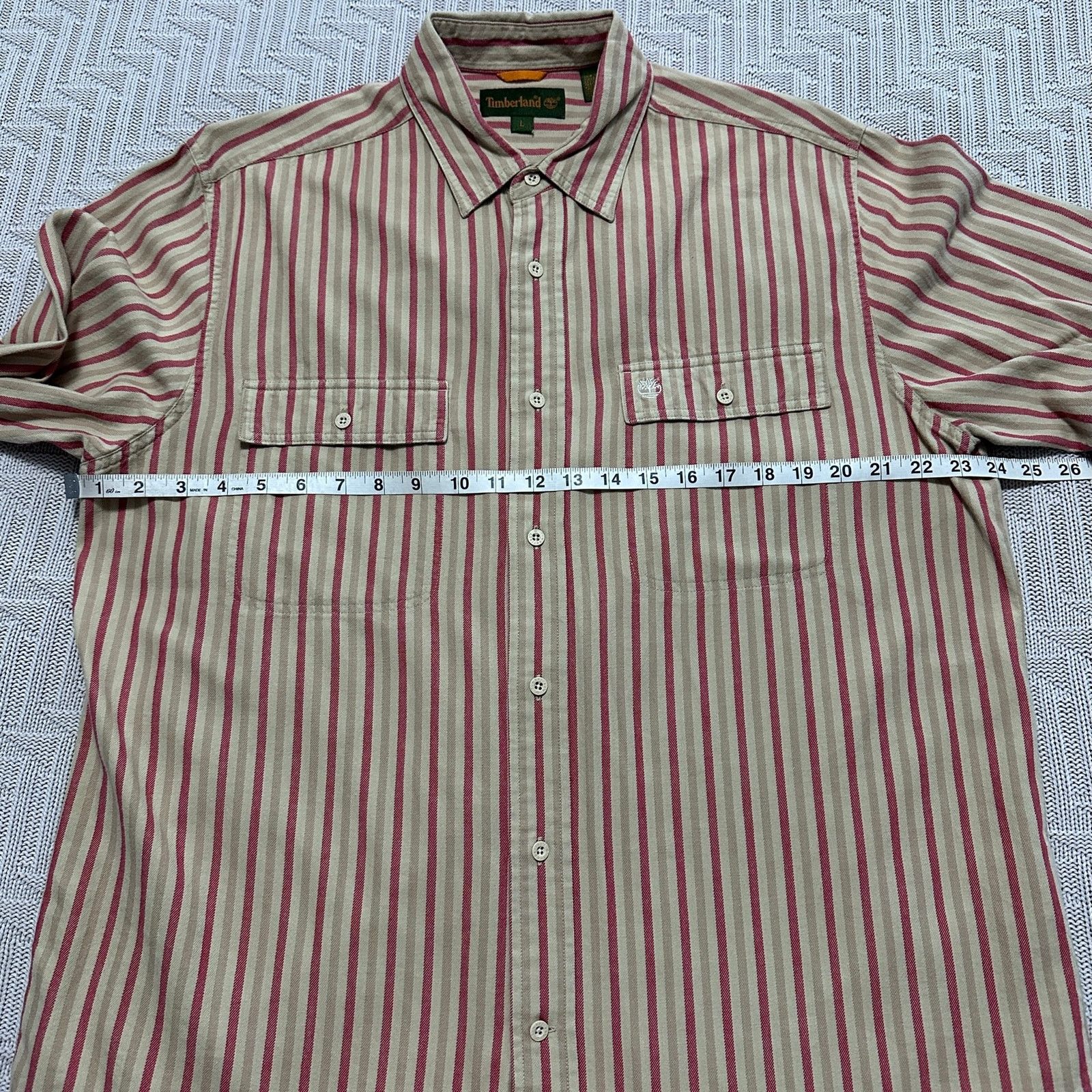 Timberland Timberland orange and beige striped flannel button down L Size US L / EU 52-54 / 3 - 7 Thumbnail