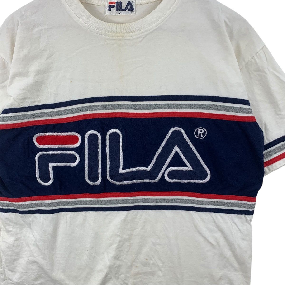 Fila Vintage FILA BIELLA ITALIA Embroidered Logo Baggy Tee Size L / US 10 / IT 46 - 6 Thumbnail