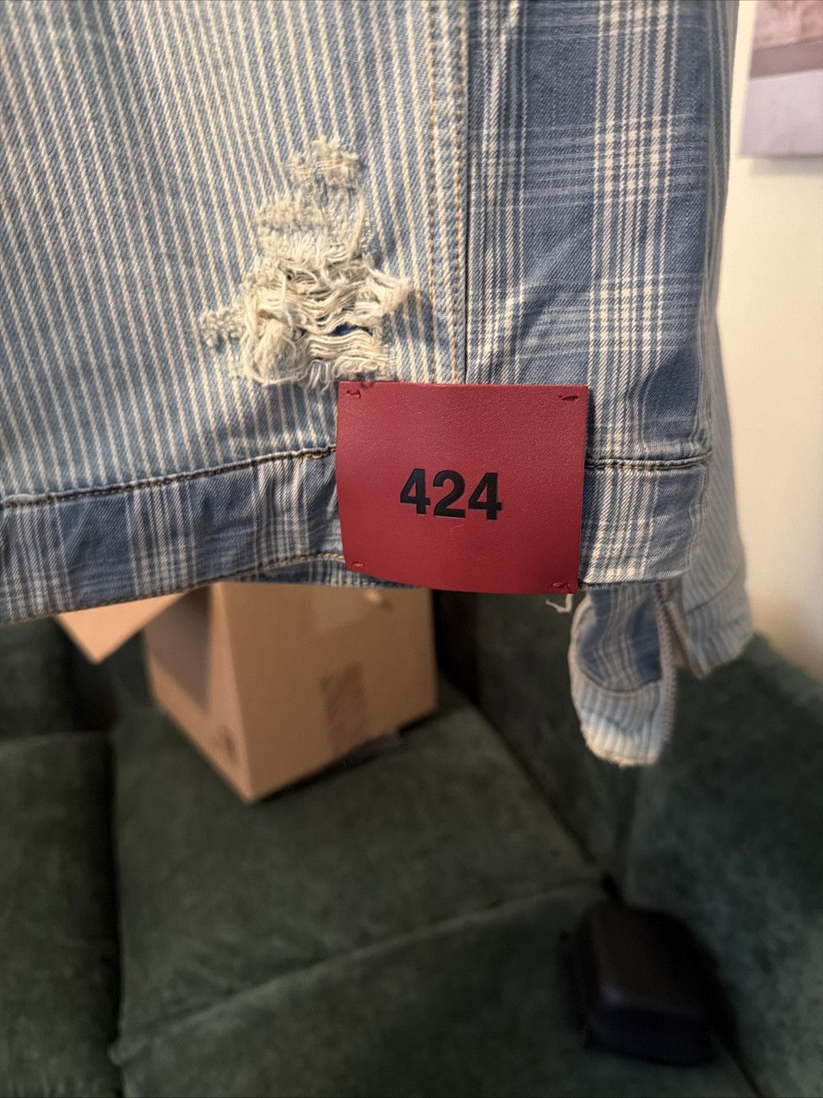 424 424 denim Distressed one zip jacket Size US XL / EU 56 / 4 - 13 Thumbnail
