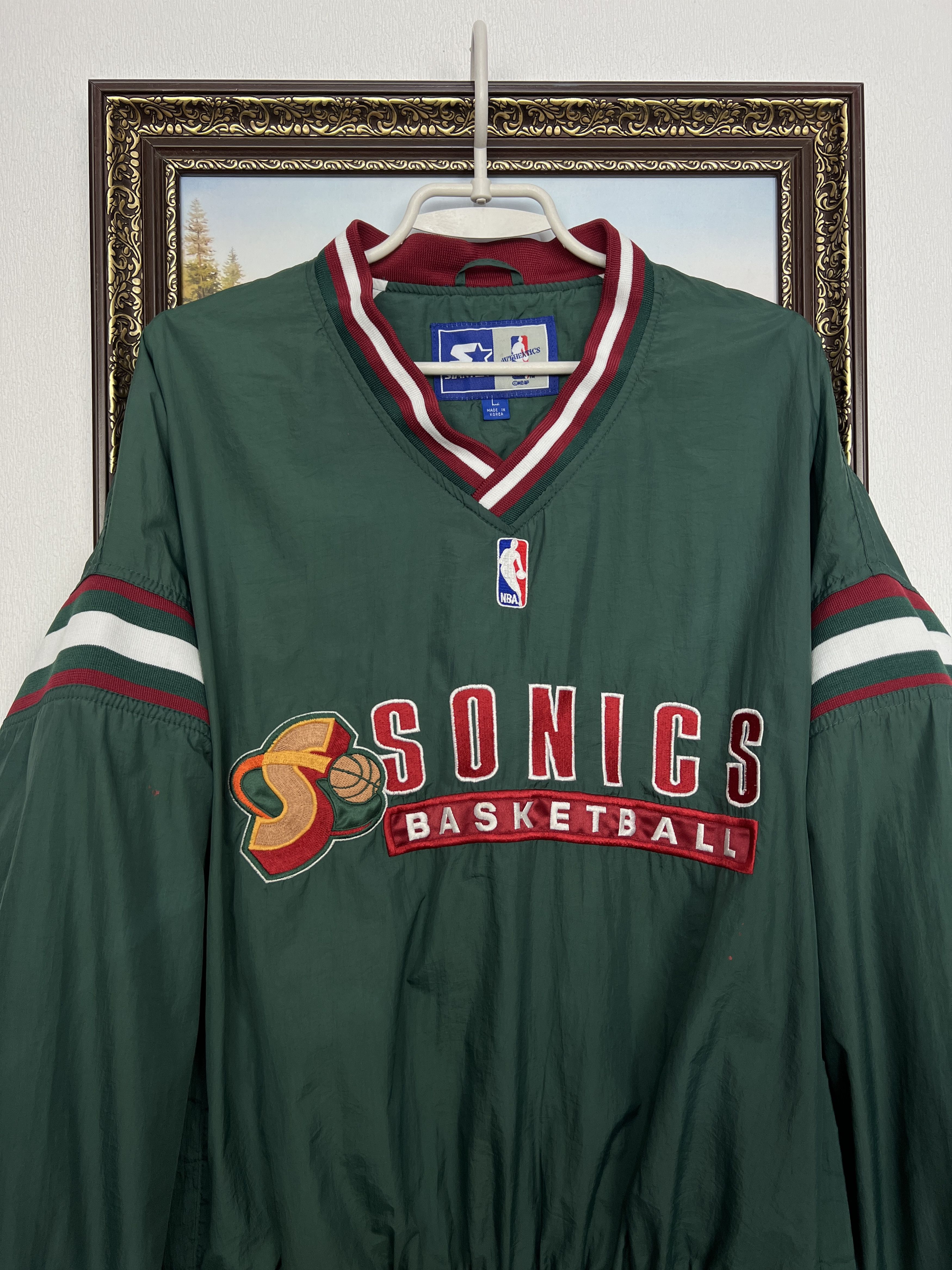 Starter Vintage 90's Seattle Sonics Supersonics Jacket NBA Bomber Size US M / EU 48-50 / 2 - 2 Thumbnail