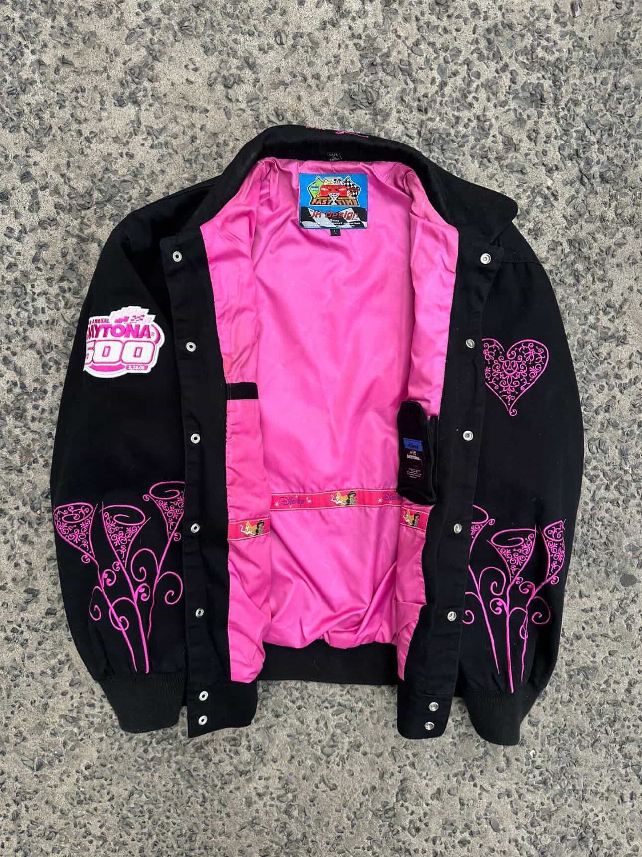 JH Design Rare Vintage Disney Tinker Bell Daytona 500 Racing Jacket Size US L / EU 52-54 / 3 - 2 Thumbnail