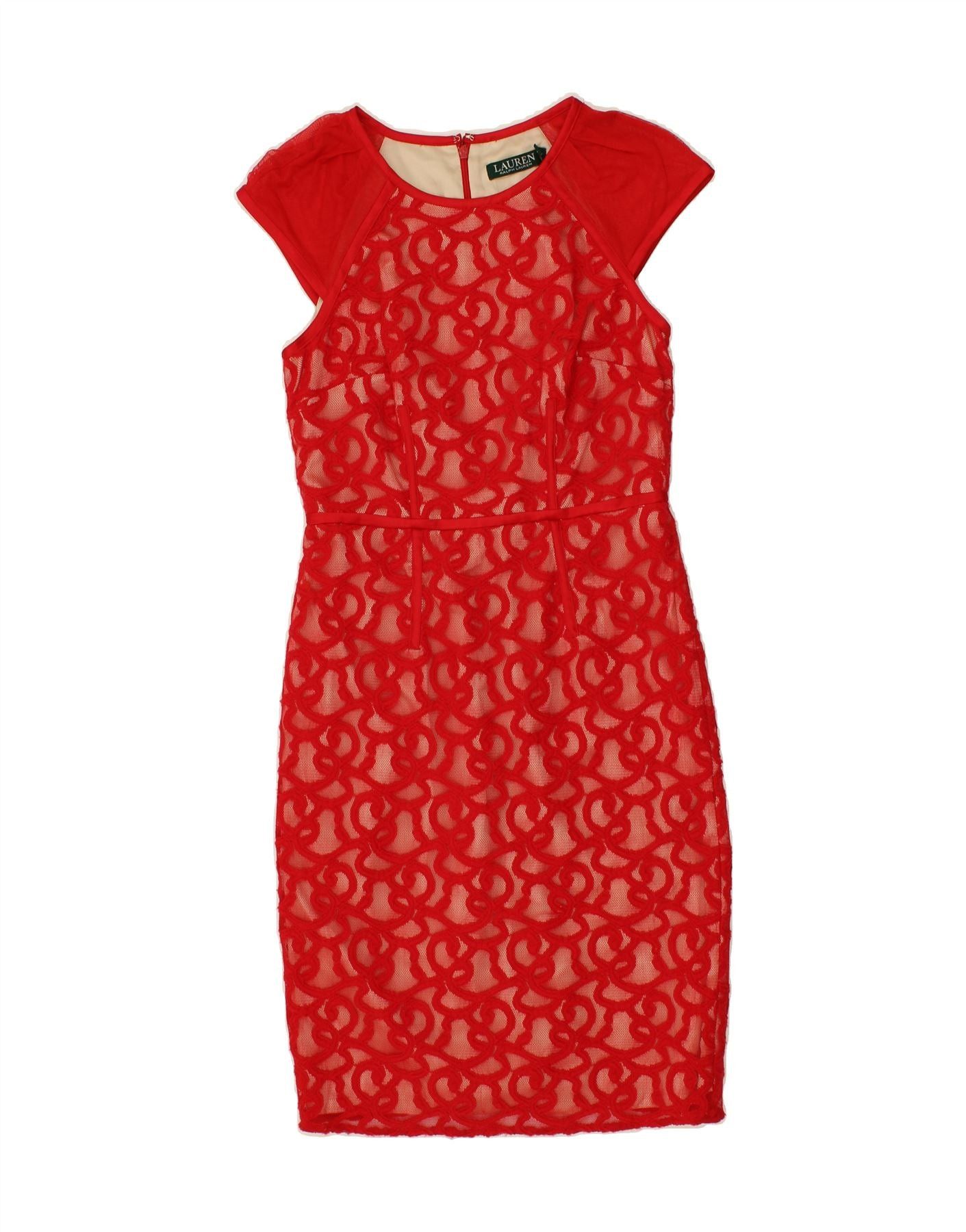 Ralph Lauren Womens Sheath Dress US 0 XS Red Polyester Size XS / US 0-2 / IT 36-38 - 1 Thumbnail