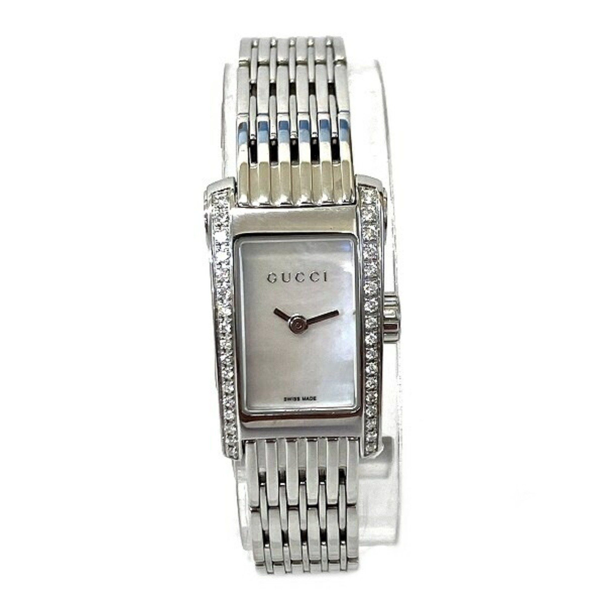 image of Gucci G Metro 8600L Quartz Diamond Bezel Watch Ladies in White Shell, Women's