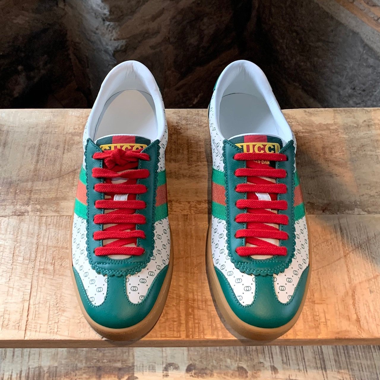 Gucci Gucci Dapper Dan GG Print White Green Web Sneakers Size US 7.5 / IT 37.5 - 3 Thumbnail