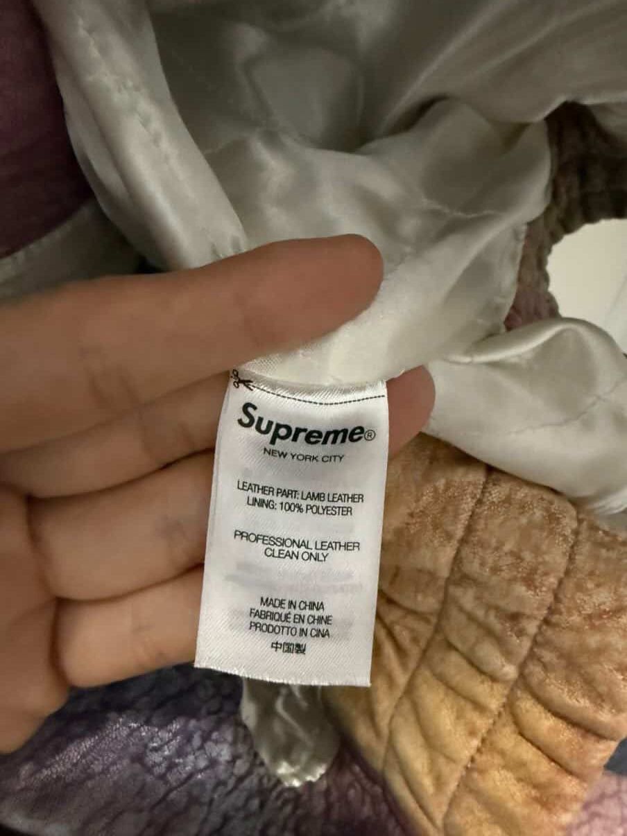 Supreme Supreme Pebbled Leather Varsity Jacket Multicolor Size US M / EU 48-50 / 2 - 4 Thumbnail